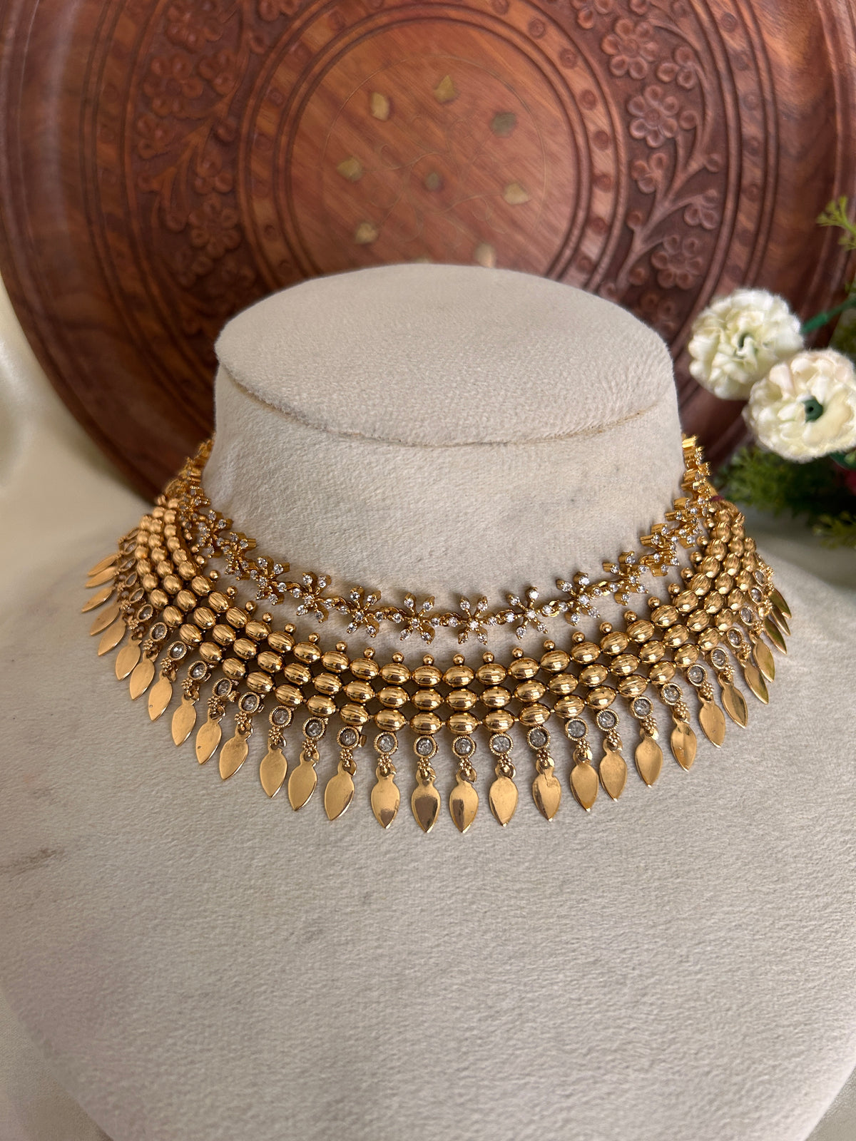 Premium Quality Elakkathali and AD Necklace Combo Set