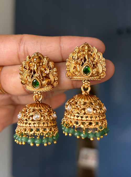 Premium Quality Antique Ganesha Pendant Pearl Maala