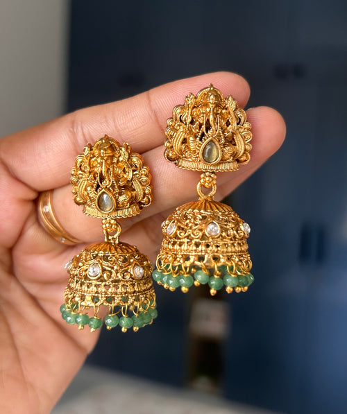 Premium Quality Antique Ganesha Pendant Gundu Maala
