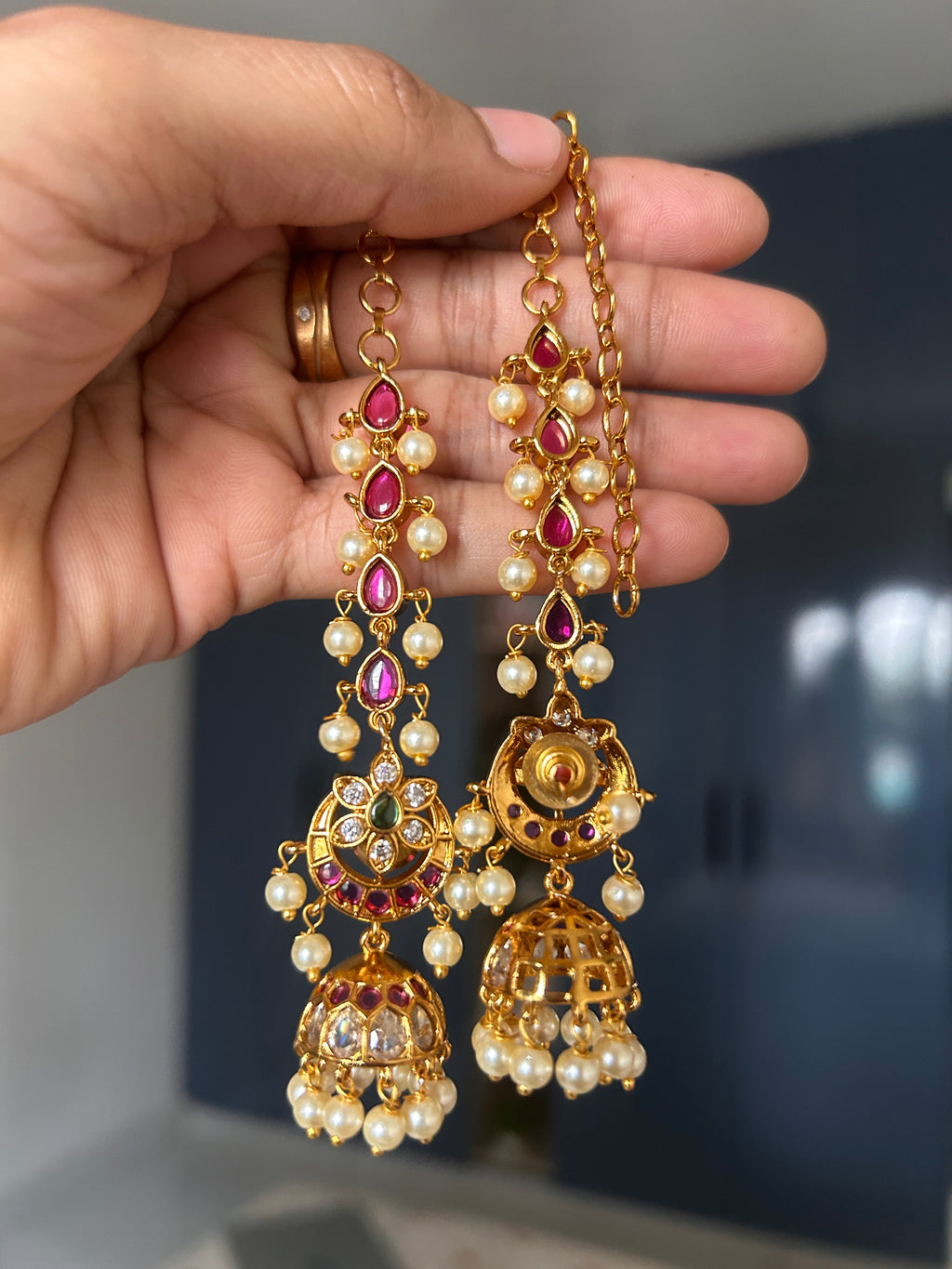 Premium Quality Kemp Stone Jumka with Maatil