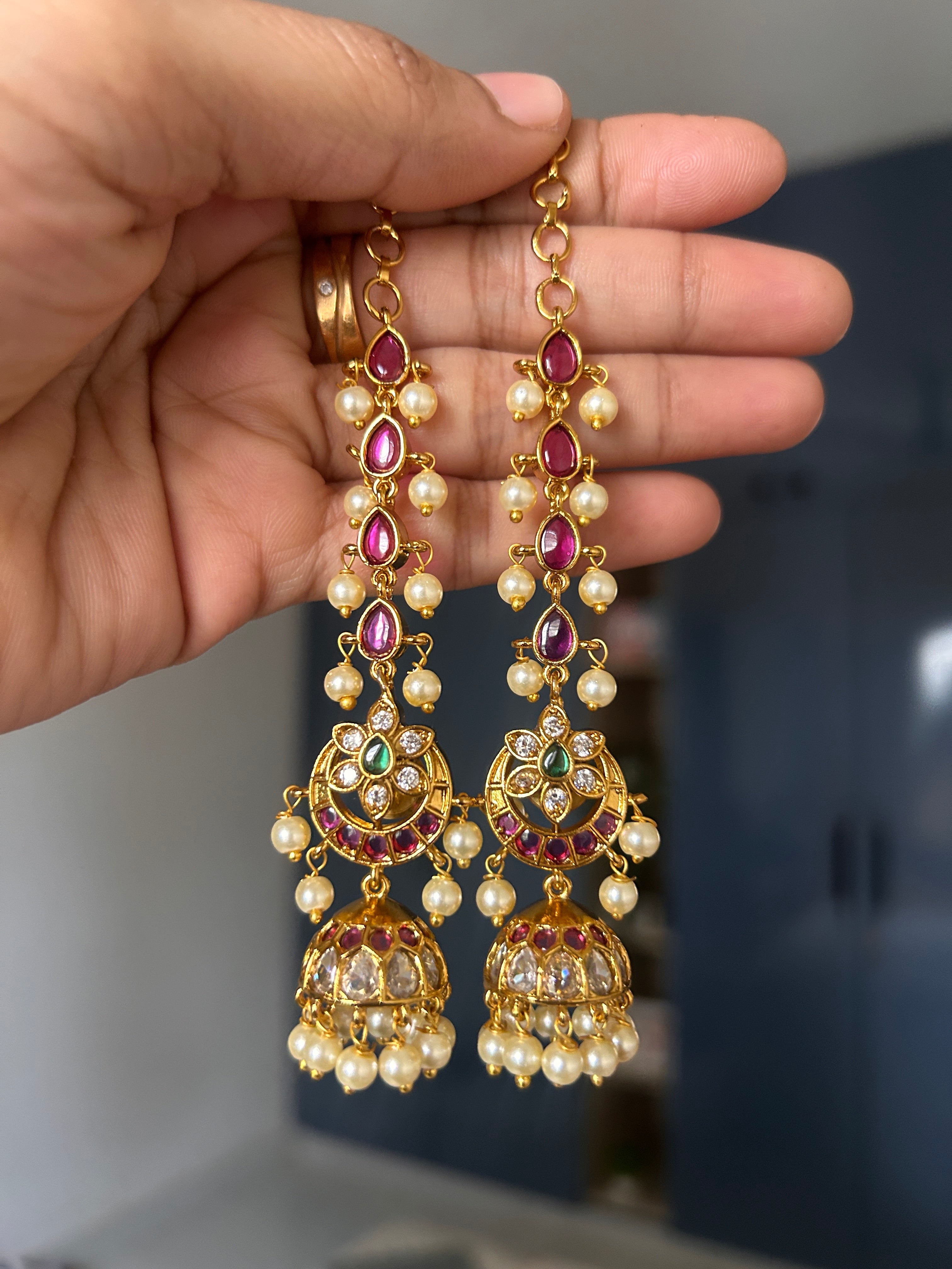 Premium Quality Kemp Stone Jumka with Maatil