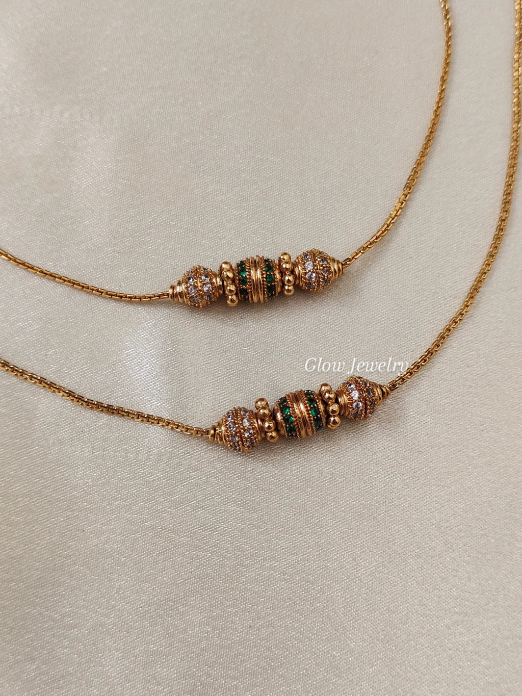 Premium Quality Gold Finish Kemp Triple Ball Anklets