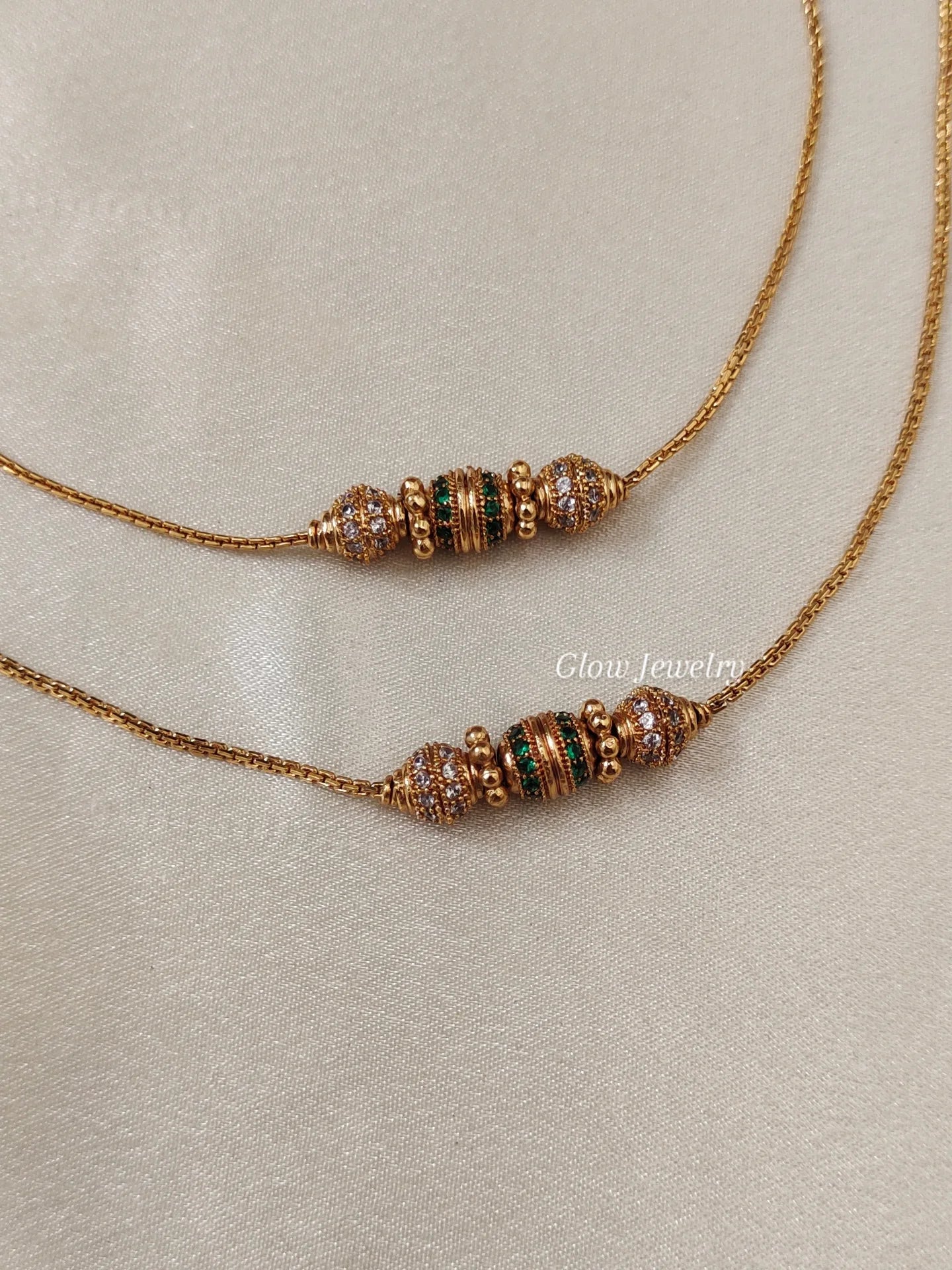 Premium Quality Gold Finish Kemp Triple Ball Anklets