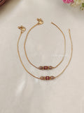 Premium Quality Gold Finish Kemp Triple Ball Anklets