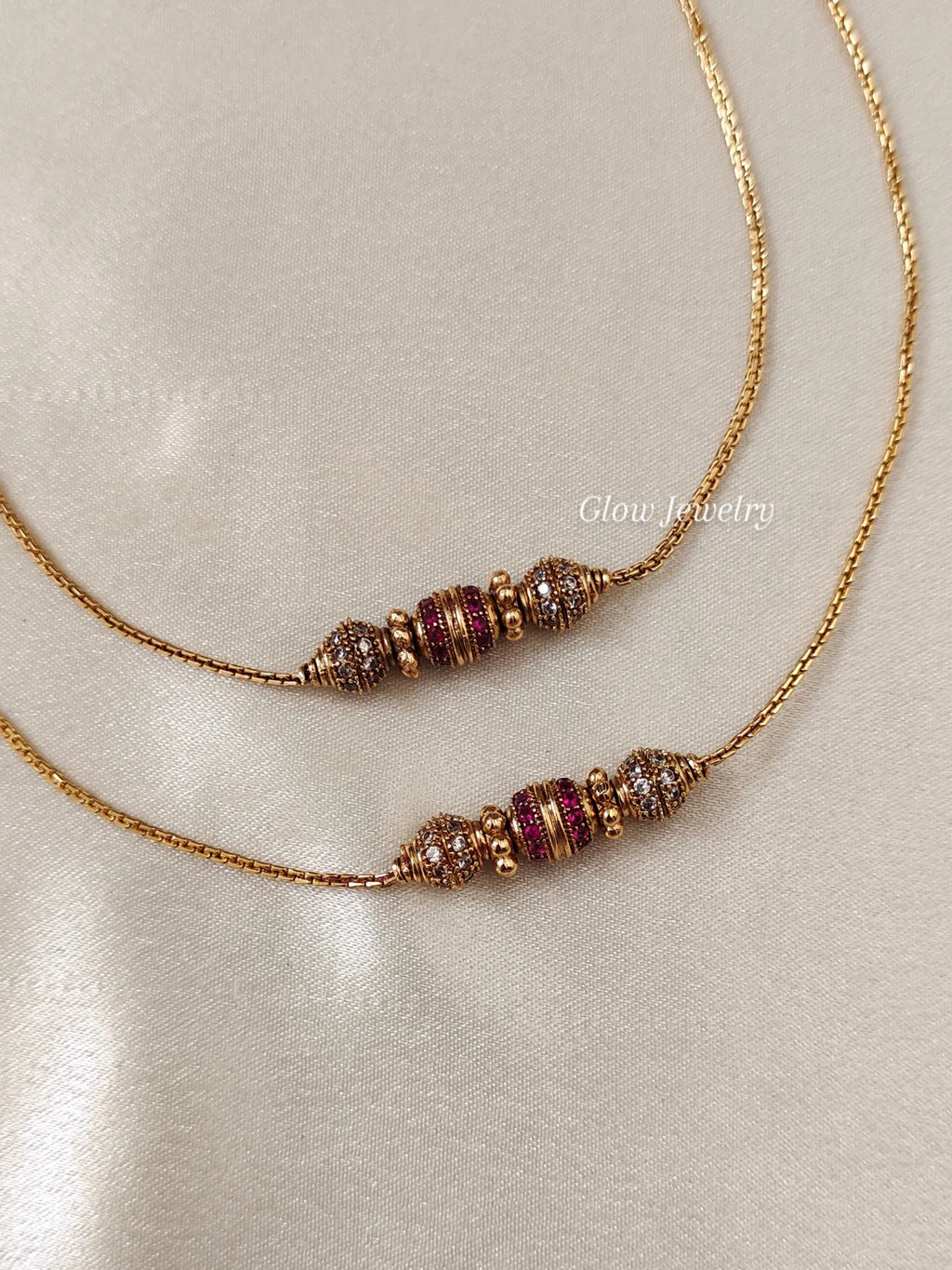 Premium Quality Gold Finish Kemp Triple Ball Anklets
