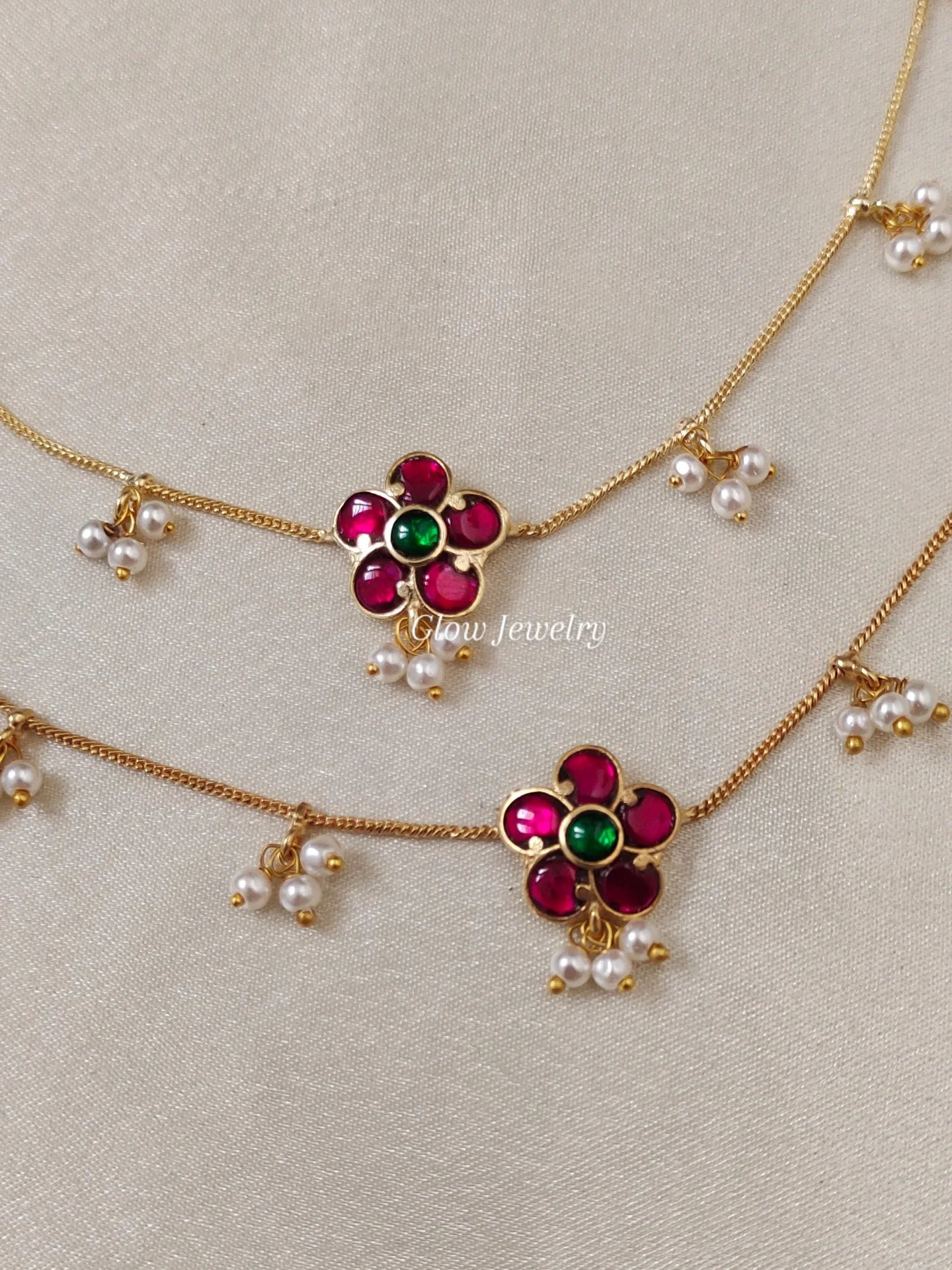 Premium Quality Jadau Pearl Anklets
