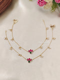 Premium Quality Jadau Lotus Pearl Anklets