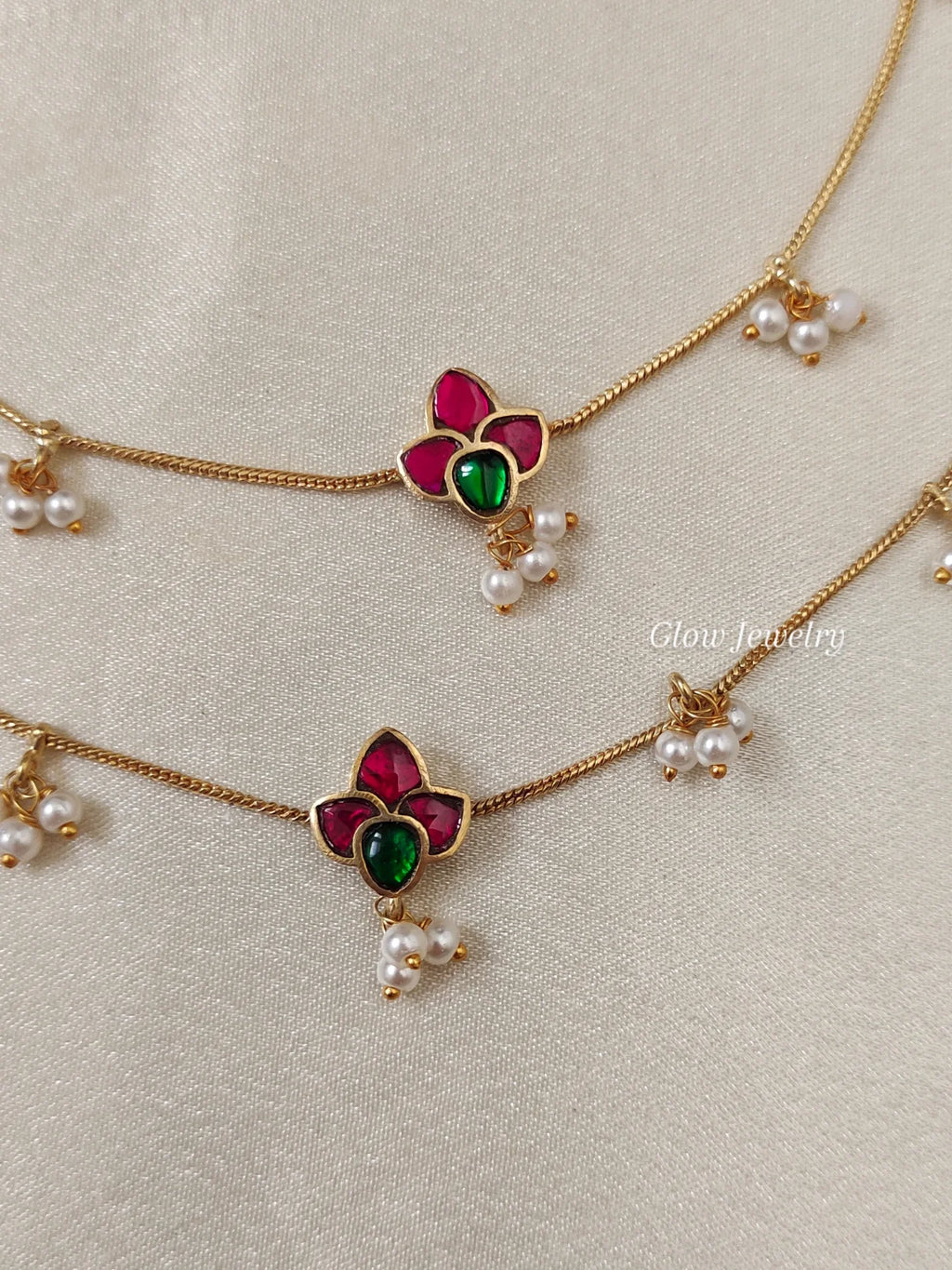 Premium Quality Jadau Pearl Anklets