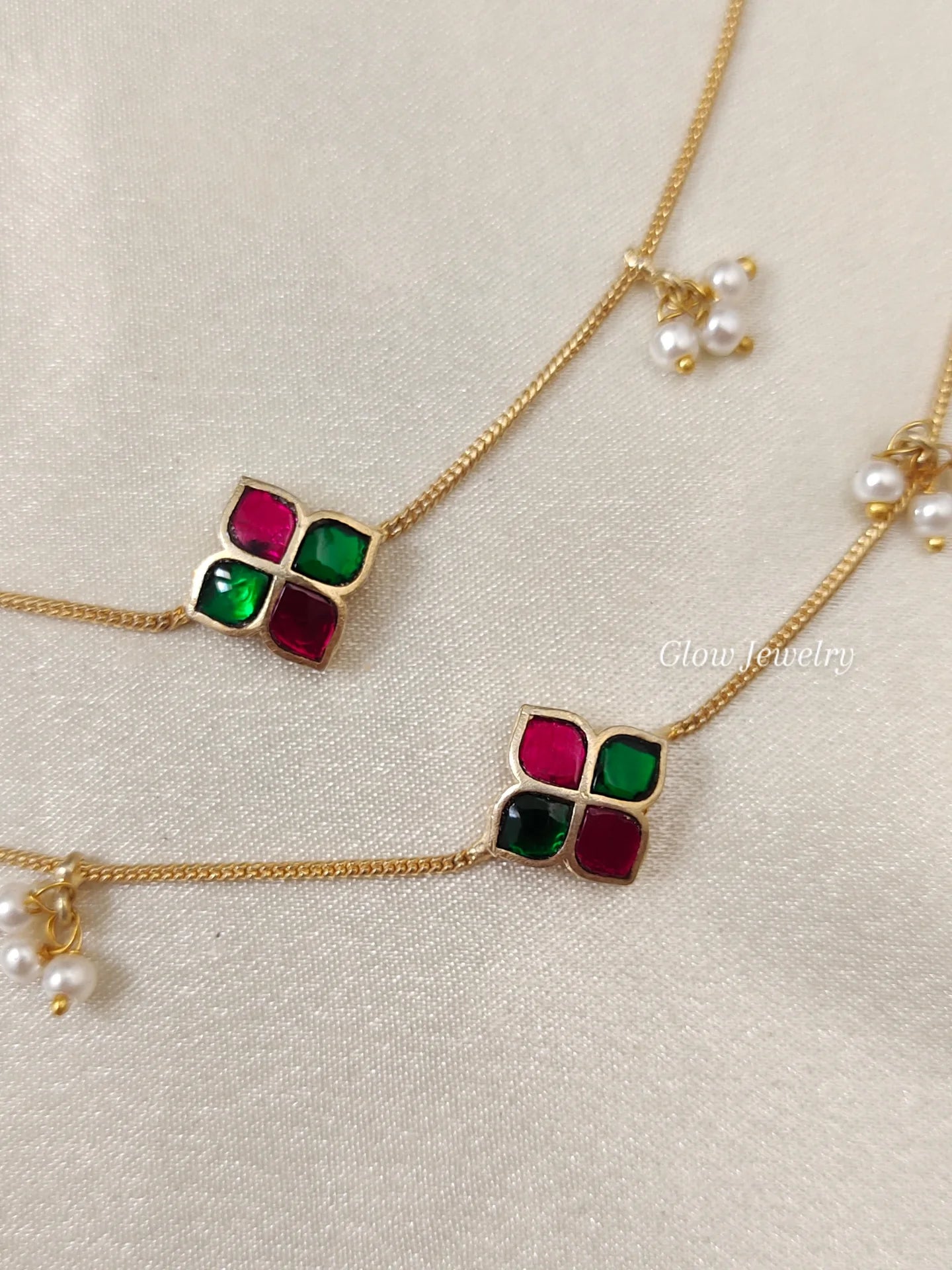 Premium Quality Jadau Pearl Anklets