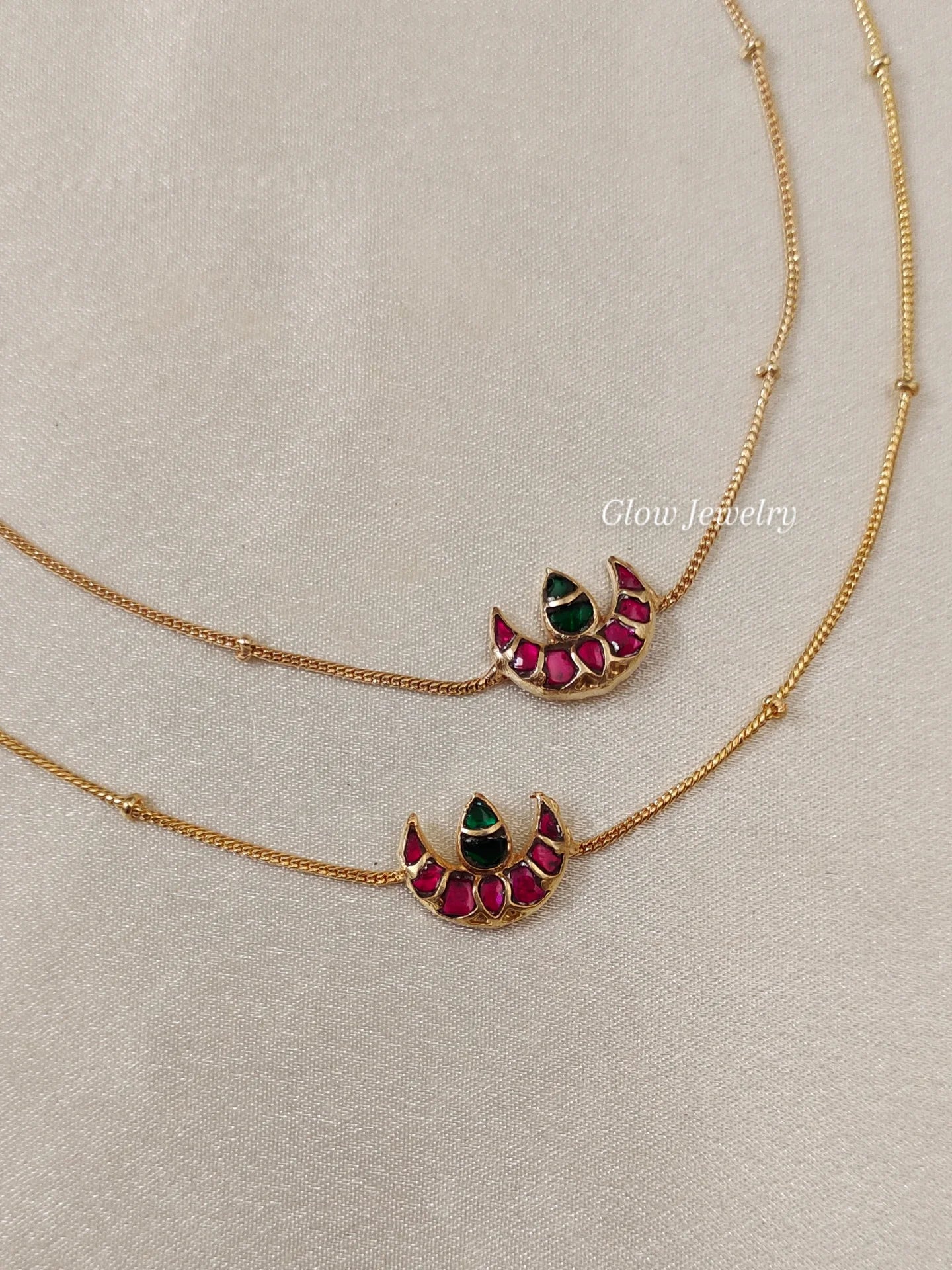 Premium Quality Jadau Kundan Half Moon Anklets
