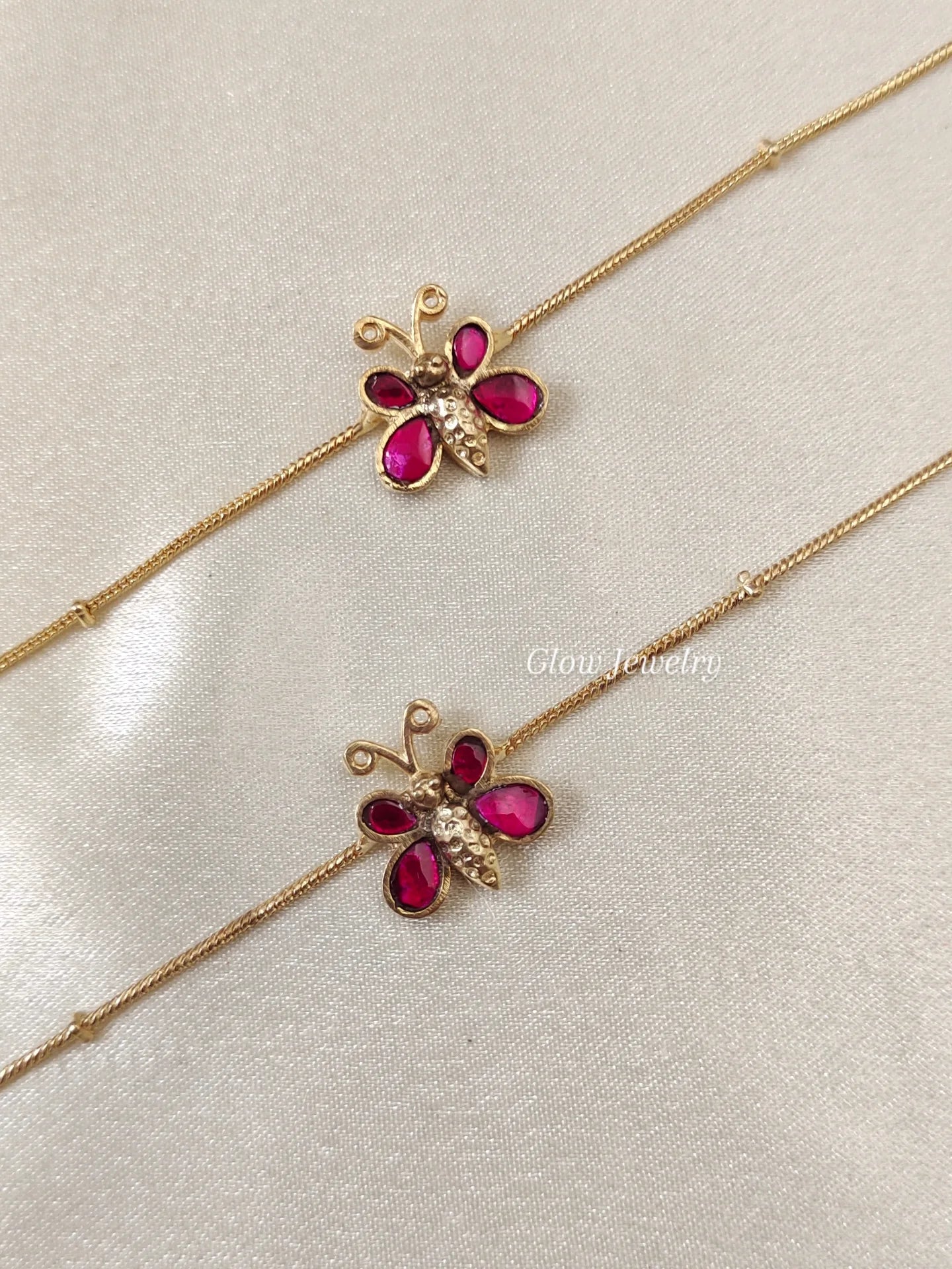 Premium Quality Jadau Kundan Butterfly Anklets