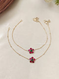 Premium Quality Jadau Kundan Floral Anklets
