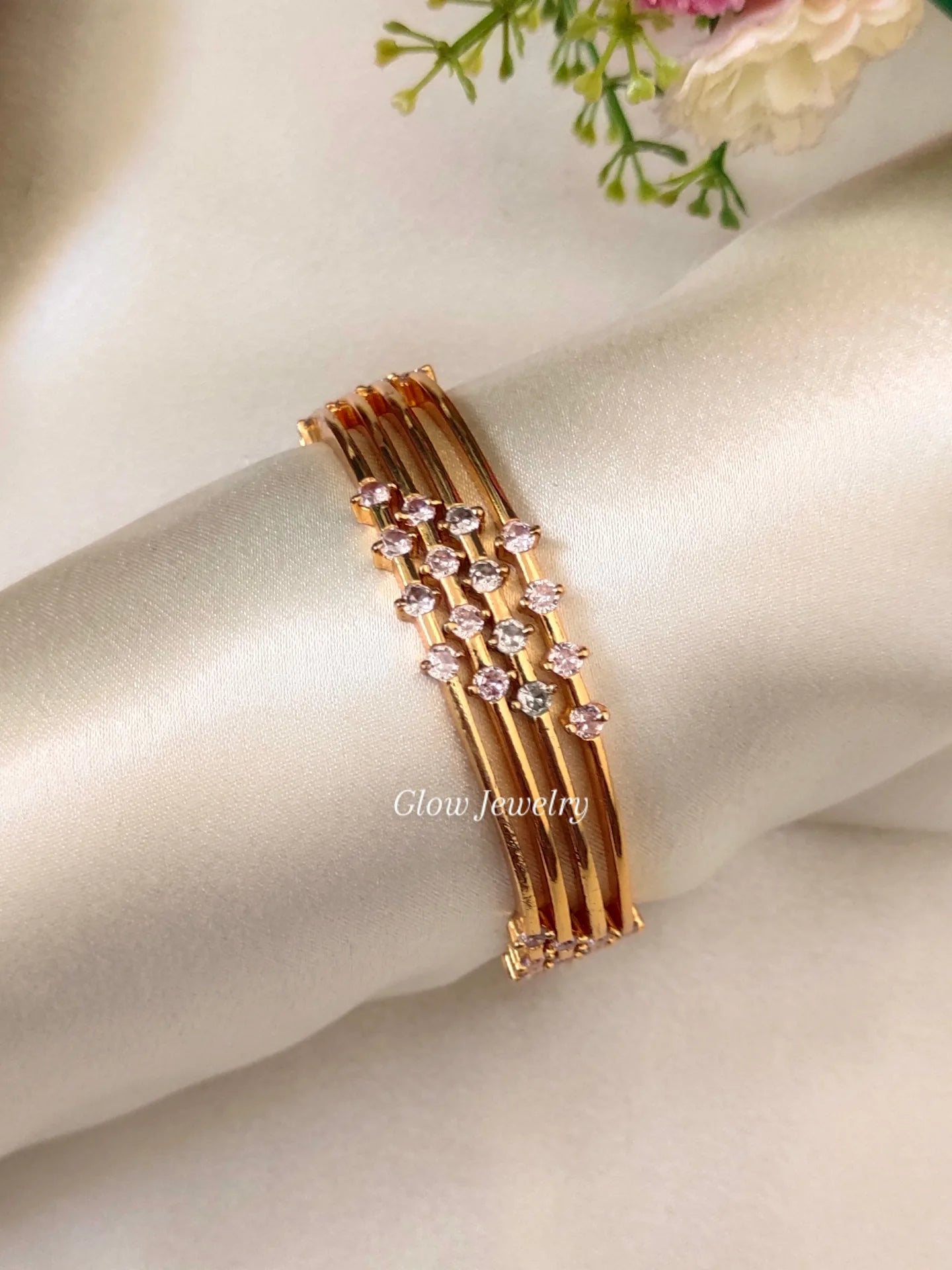 Premium Quality Gold Finish AD Stone Bangles