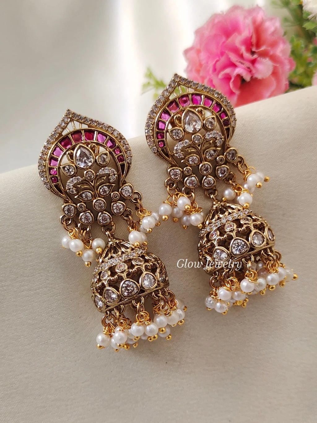 Premium Quality Ruby AD Stone Jumka
