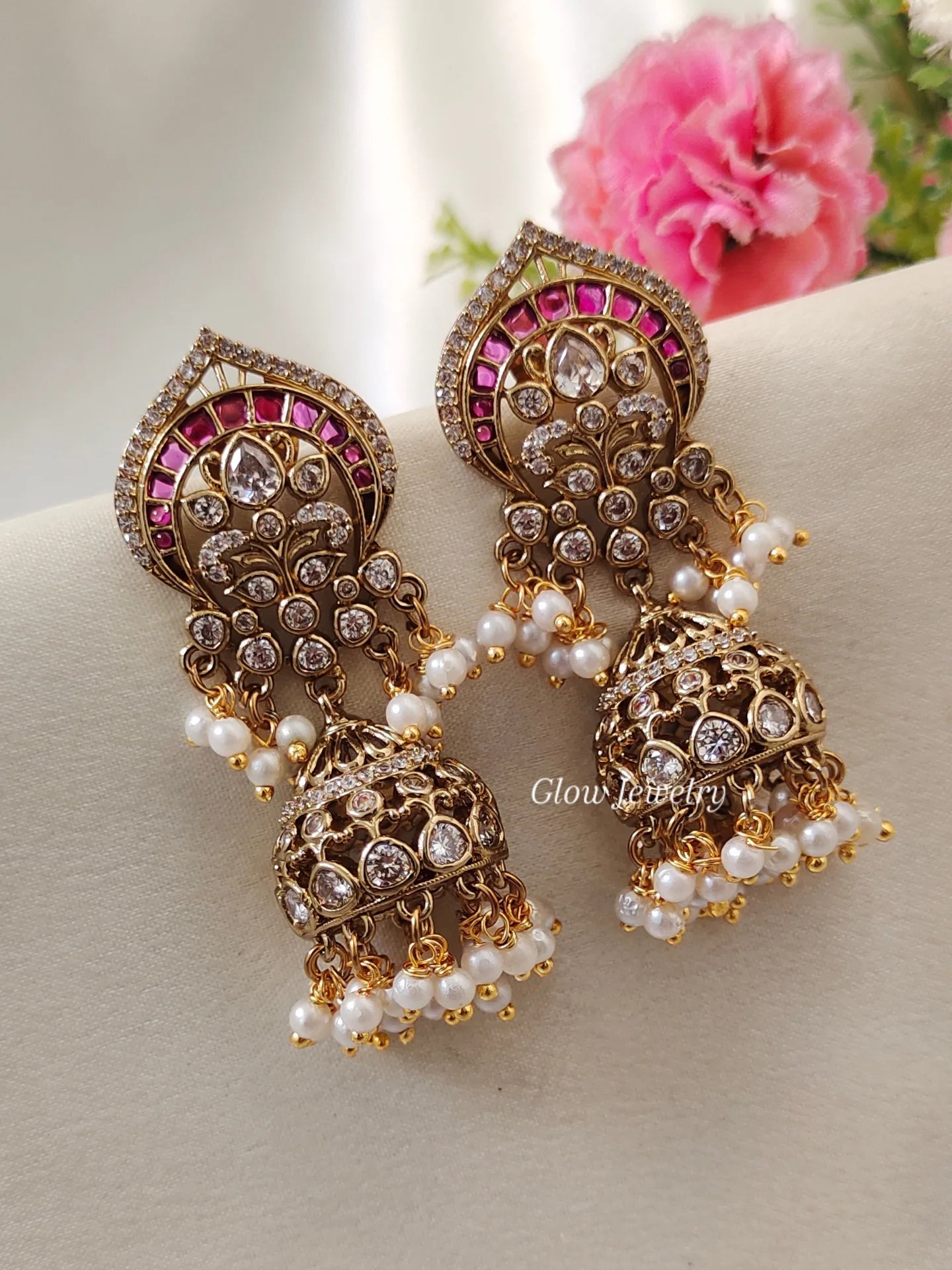 Premium Quality Ruby AD Stone Jumka