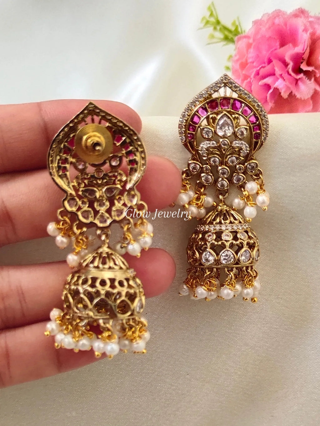 Premium Quality Ruby AD Stone Jumka