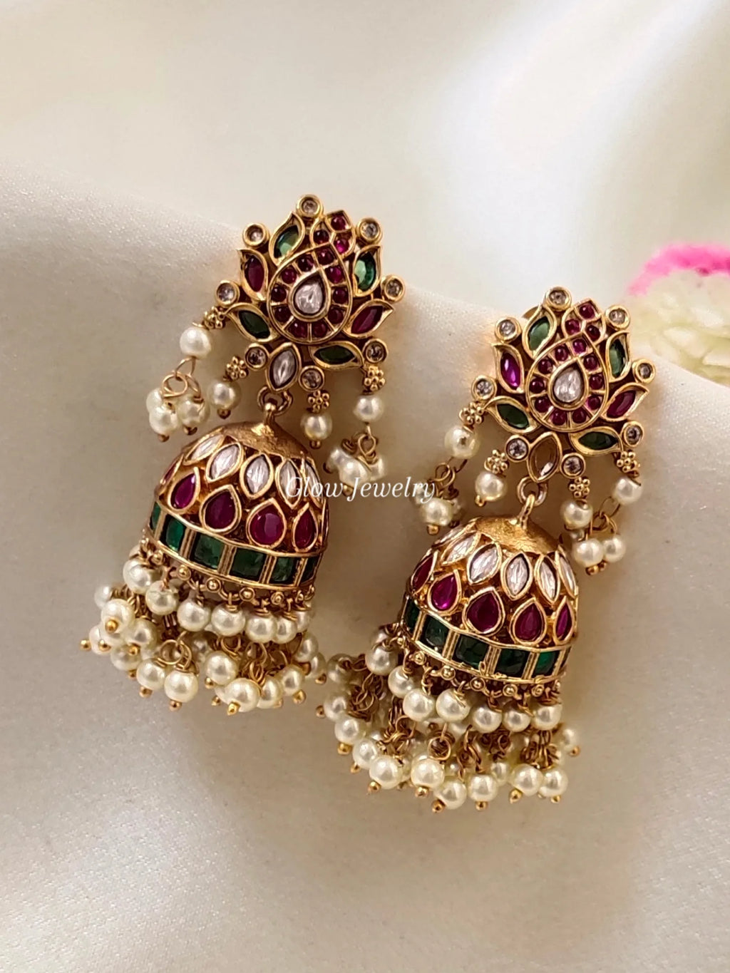 Premium Quality Multicolour Lotus Design Jumka