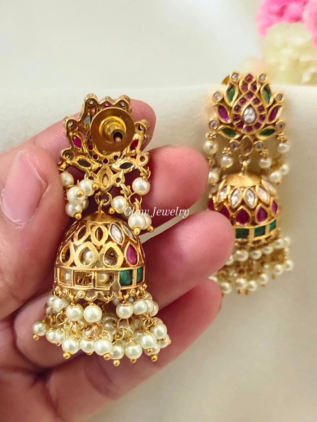 Premium Quality Multicolour Lotus Design Jumka