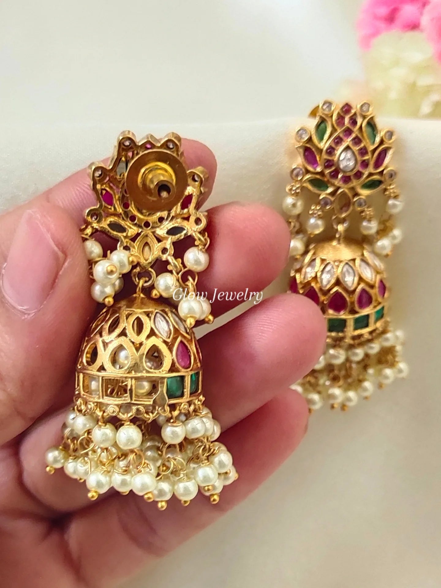 Premium Quality Multicolour Lotus Design Jumka