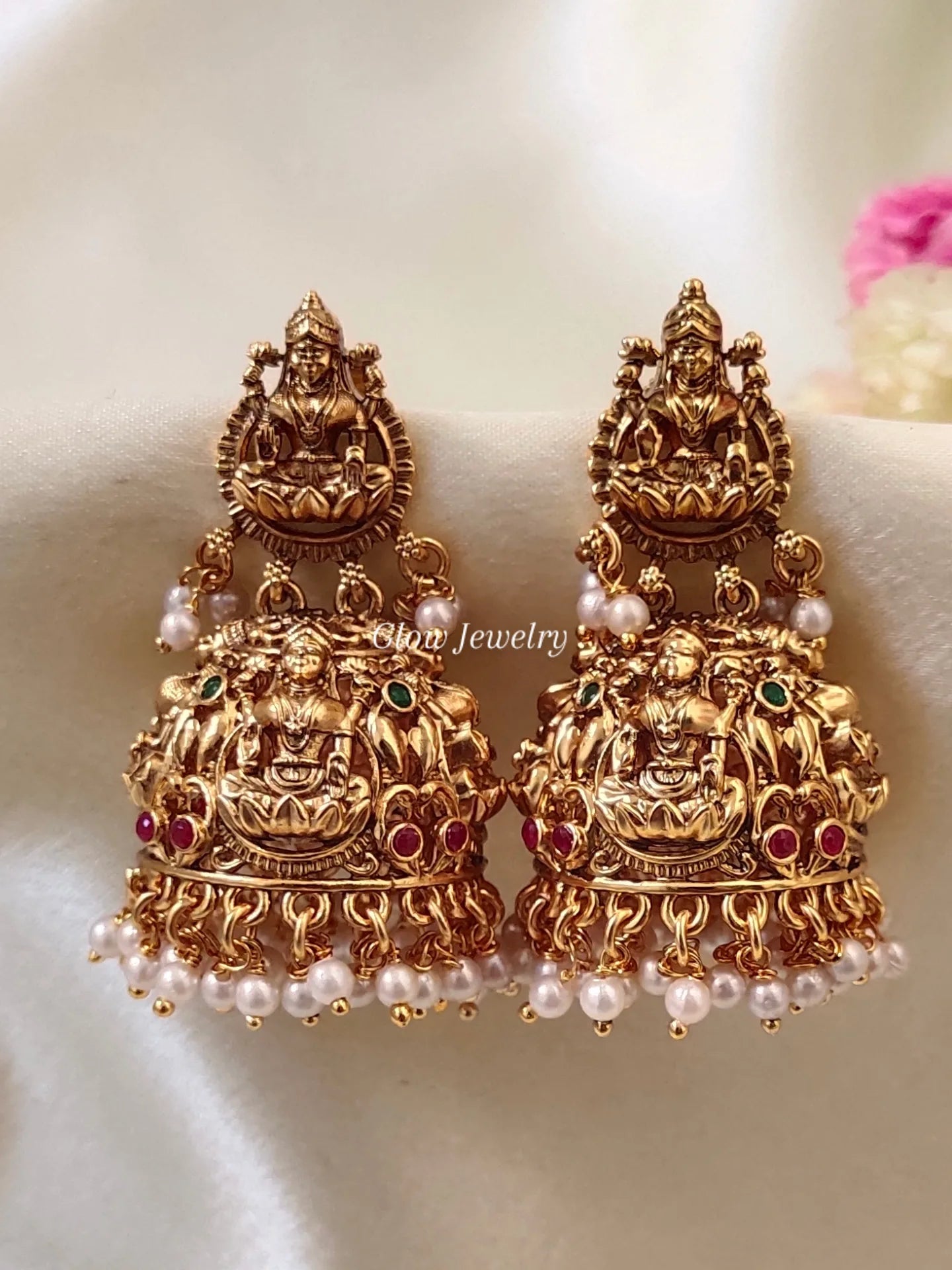 Premium Quality Bridal Lakshmi Pearl Jumka