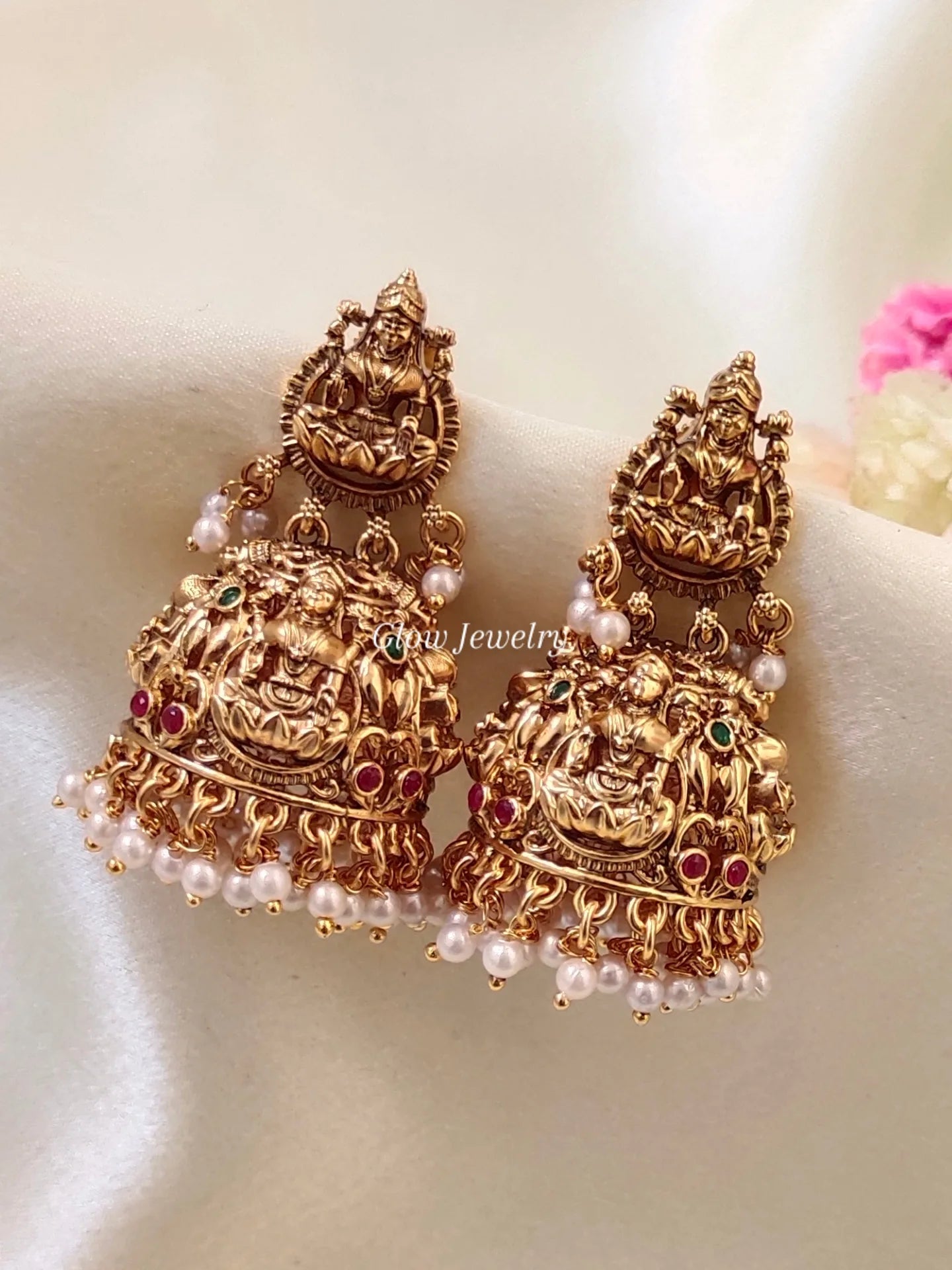 Premium Quality Bridal Lakshmi Pearl Jumka