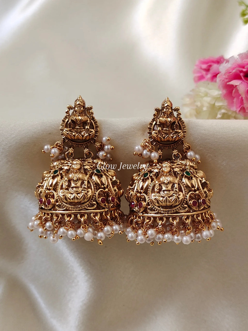 Premium Quality Bridal Lakshmi Pearl Jumka