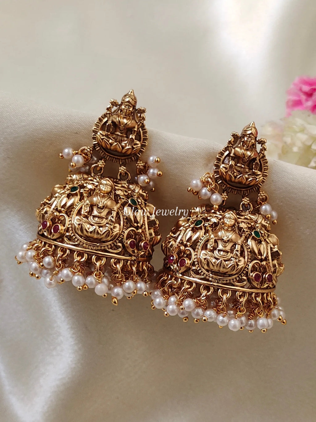 Premium Quality Bridal Lakshmi Pearl Jumka