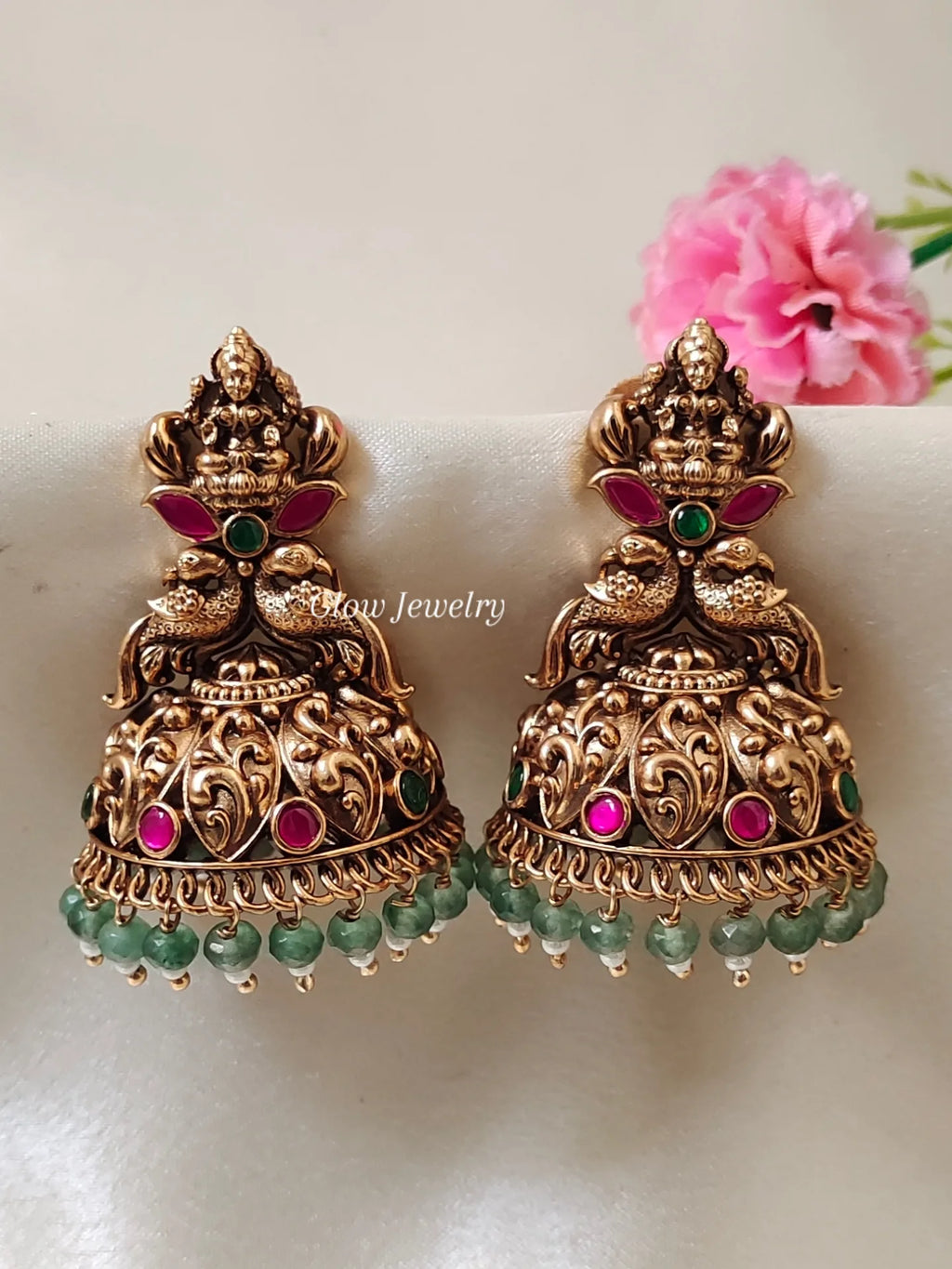 Premium Quality Antique Lakshmi Jadau Jumka