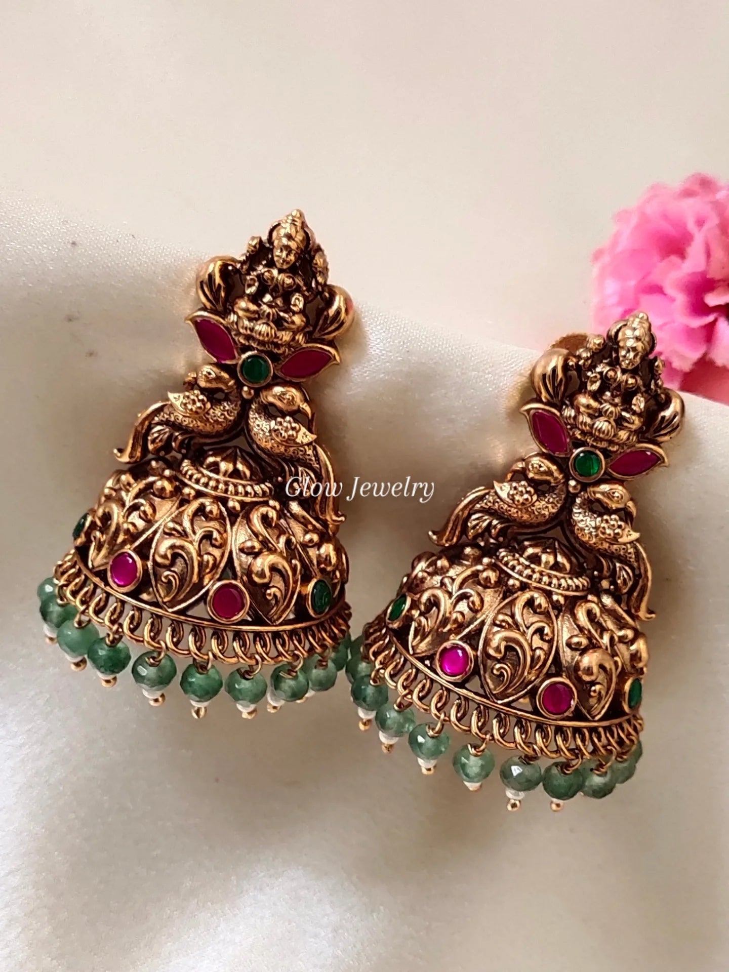 Premium Quality Antique Lakshmi Jadau Jumka