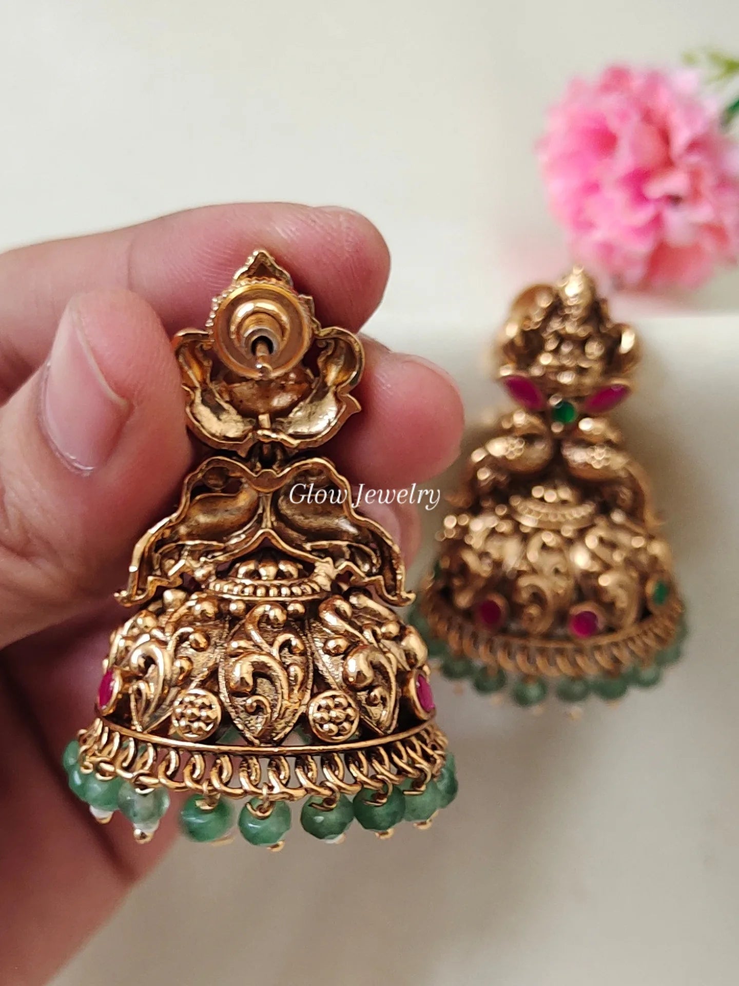 Premium Quality Antique Lakshmi Jadau Jumka