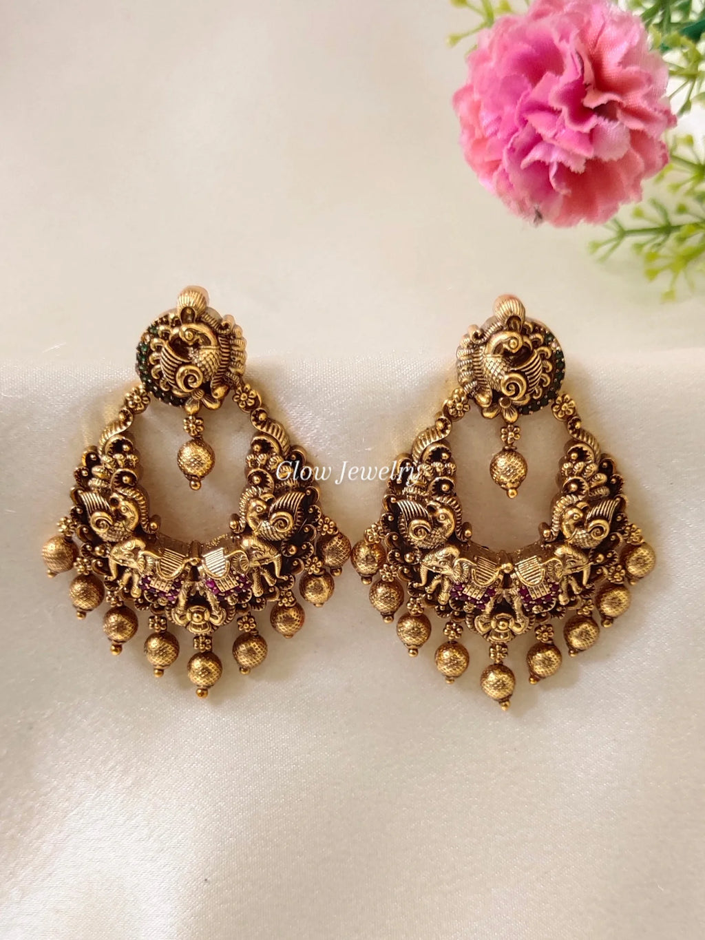 Premium Quality Peacock Elephant Chandbali