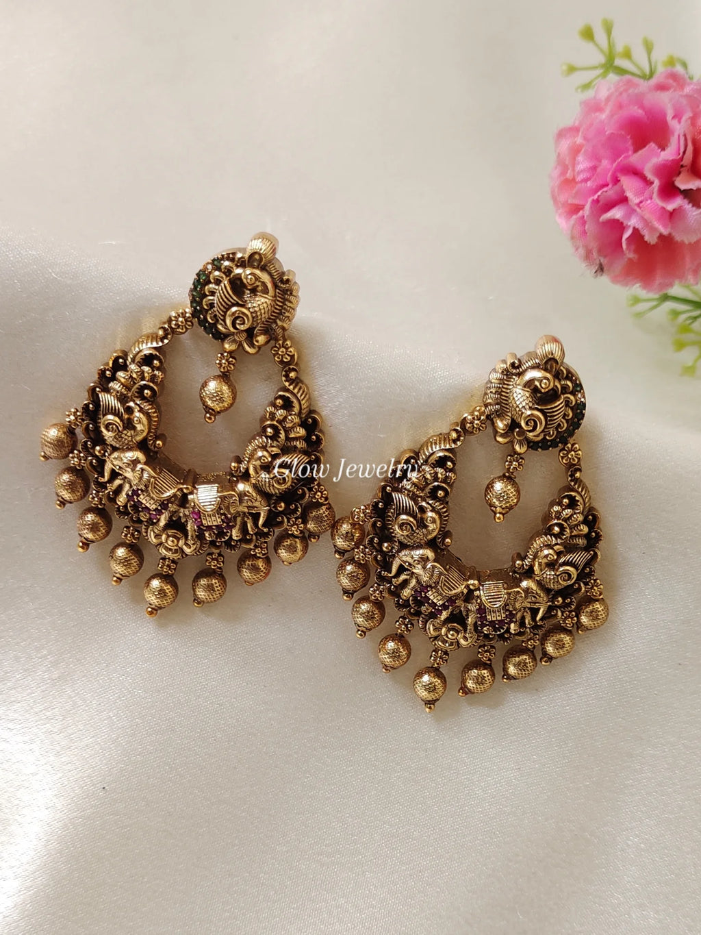 Premium Quality Peacock Elephant Chandbali