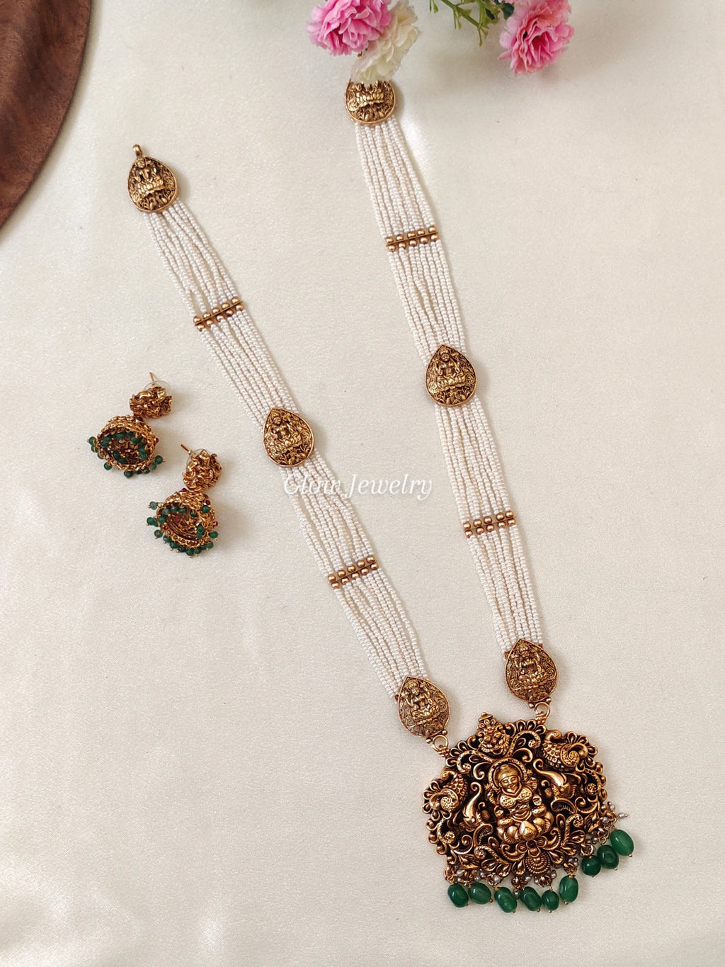Premium Quality White Sugar Beads Lakshmi Haram