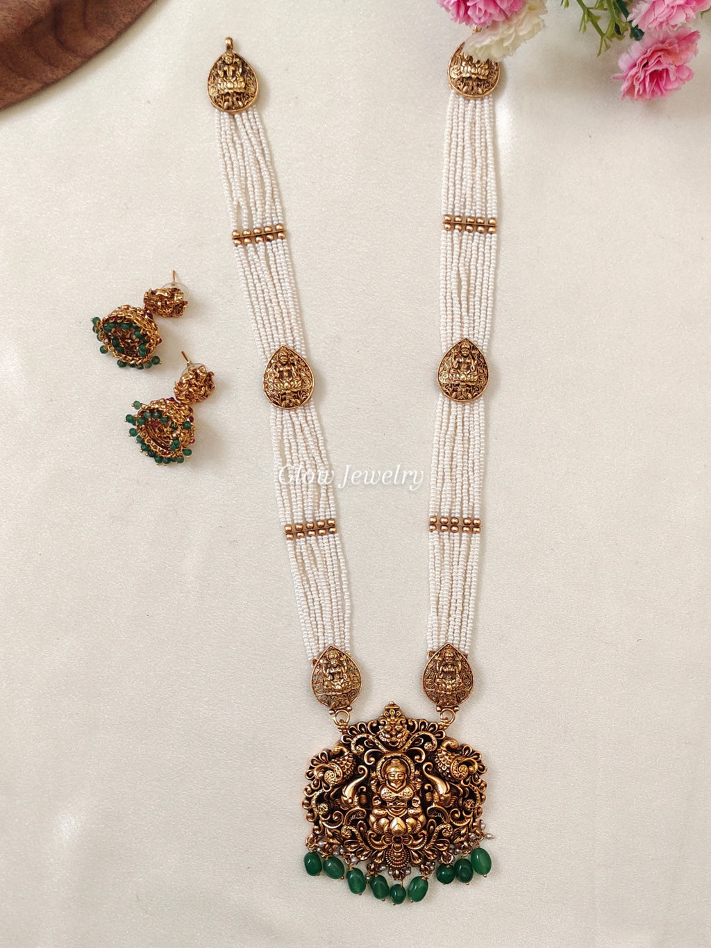 Premium Quality White Sugar Beads Lakshmi Haram