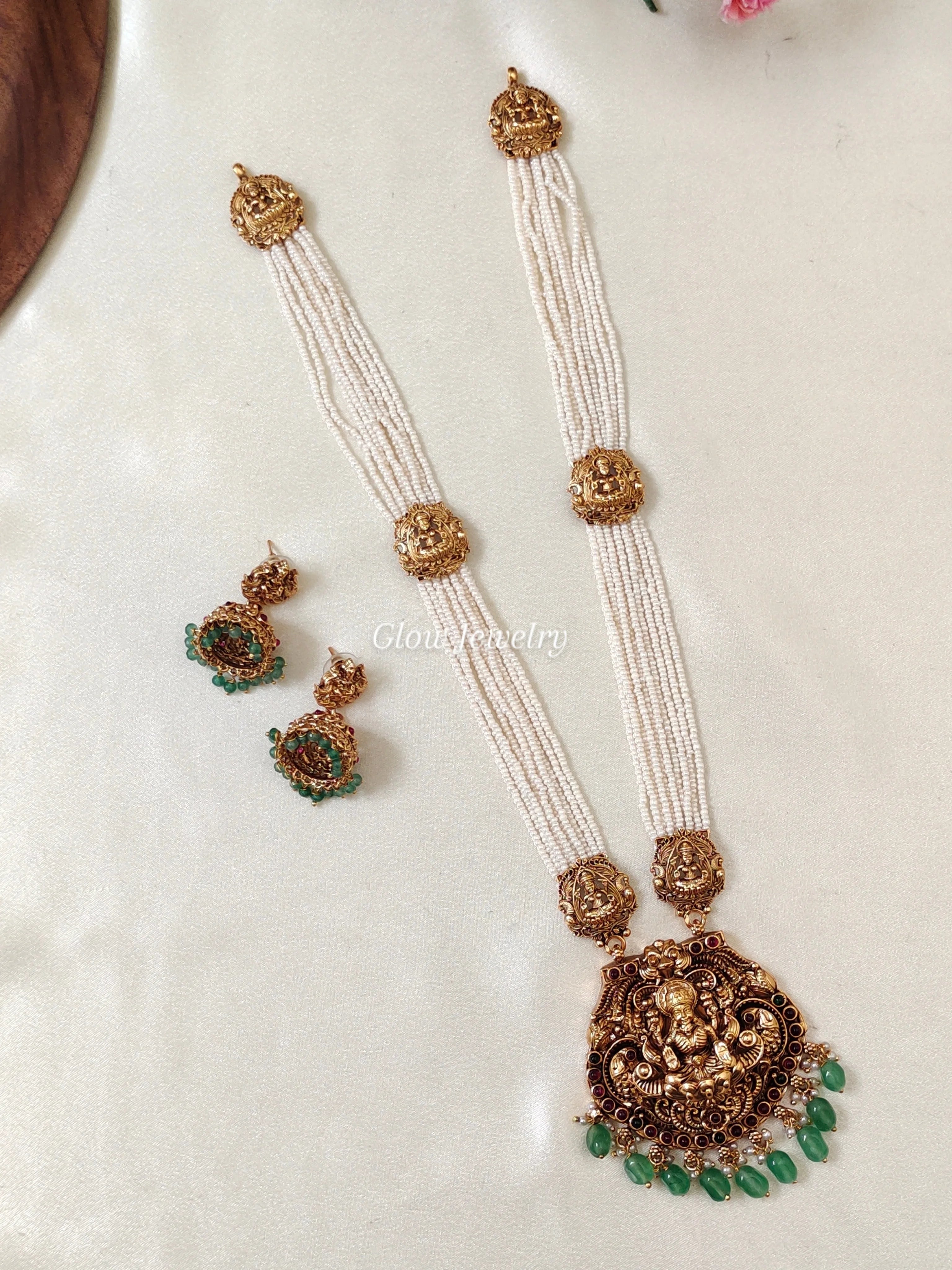 Premium Quality White Sugar Beads Lakshmi Haram