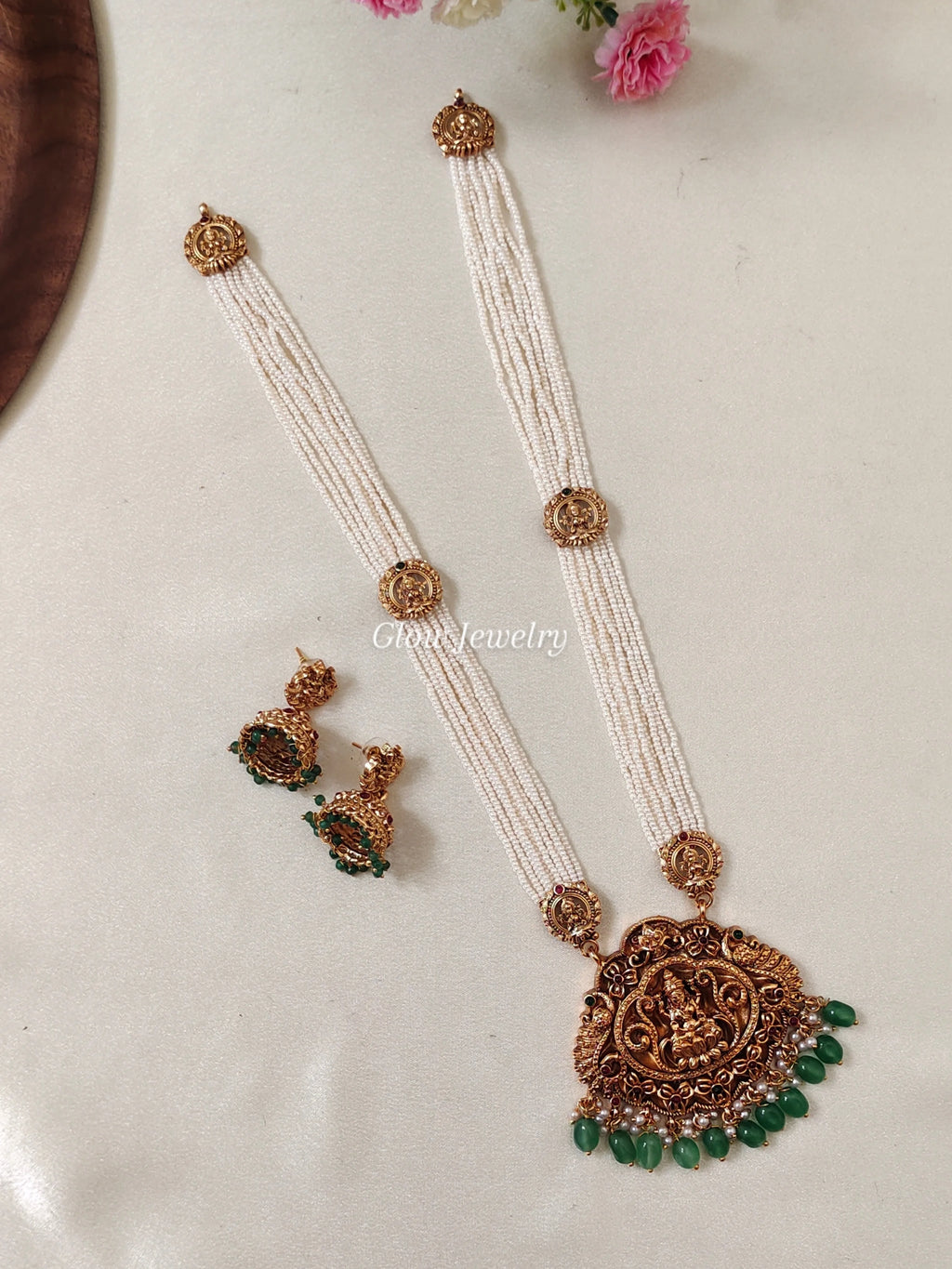 Premium Quality White Sugar Beads Lakshmi Haram