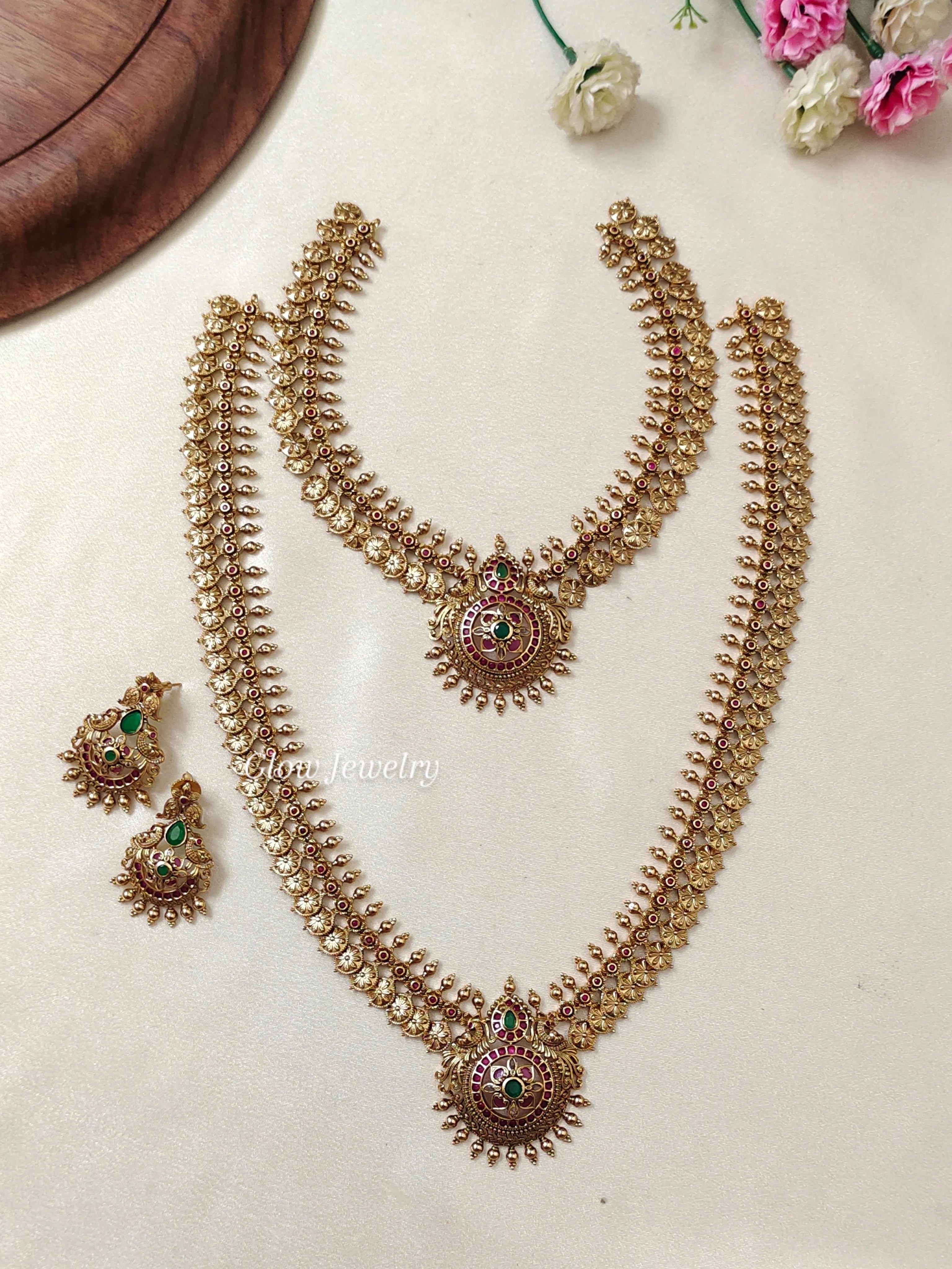 Premium Quality Gold Finish Coin Semi Bridal Set