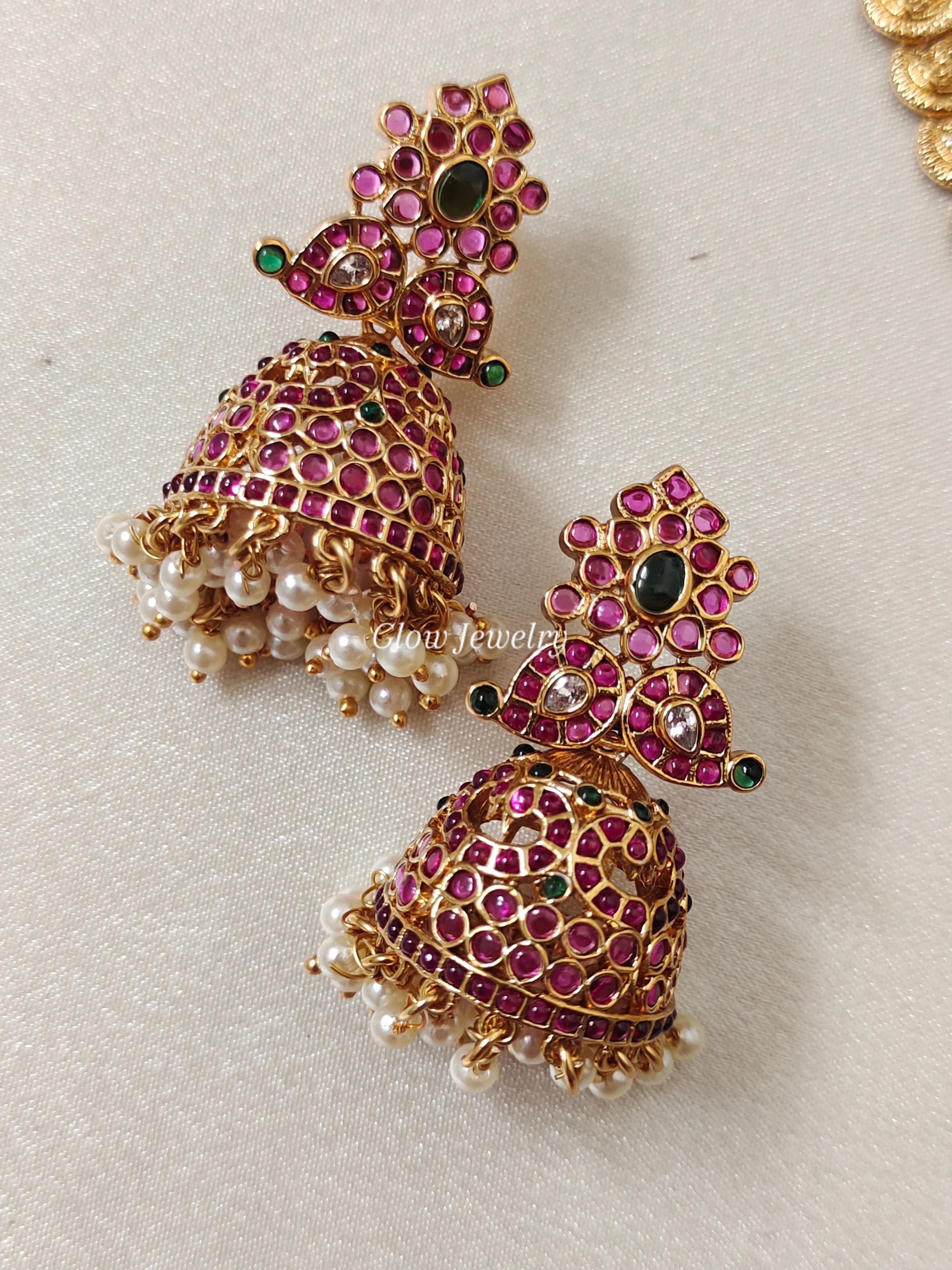 Premium Quality Gold Finish Coin Kemp Stone Semi Bridal Set