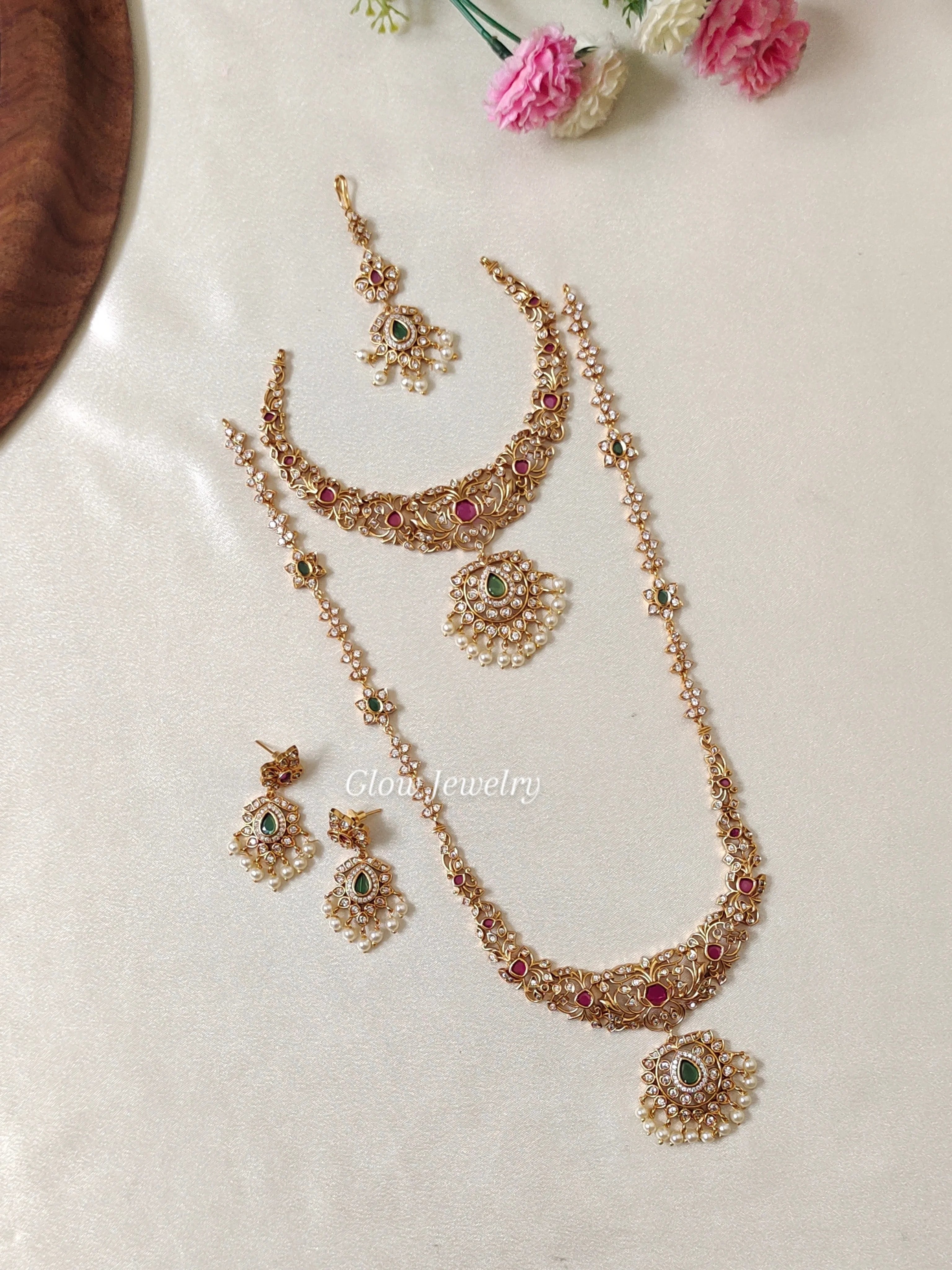 Premium Quality AD Stone Semi Bridal Set