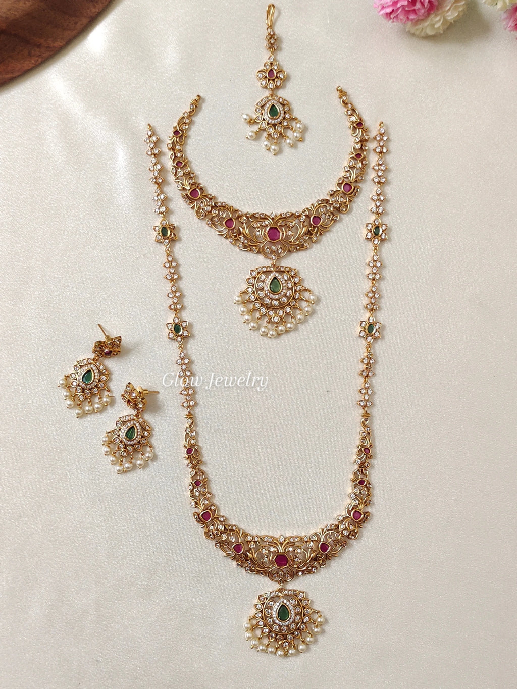 Premium Quality AD Stone Semi Bridal Set