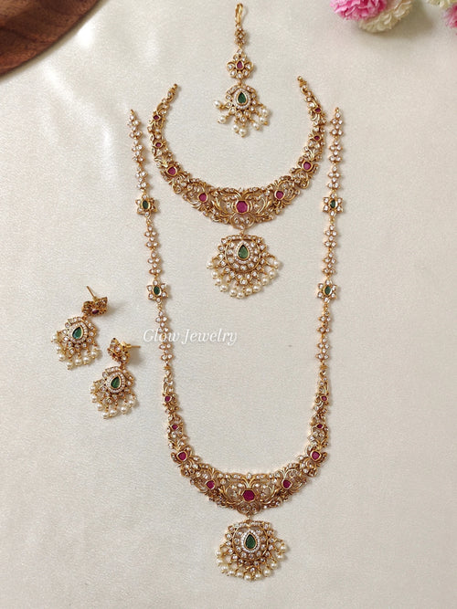 Premium Quality AD Stone Semi Bridal Set