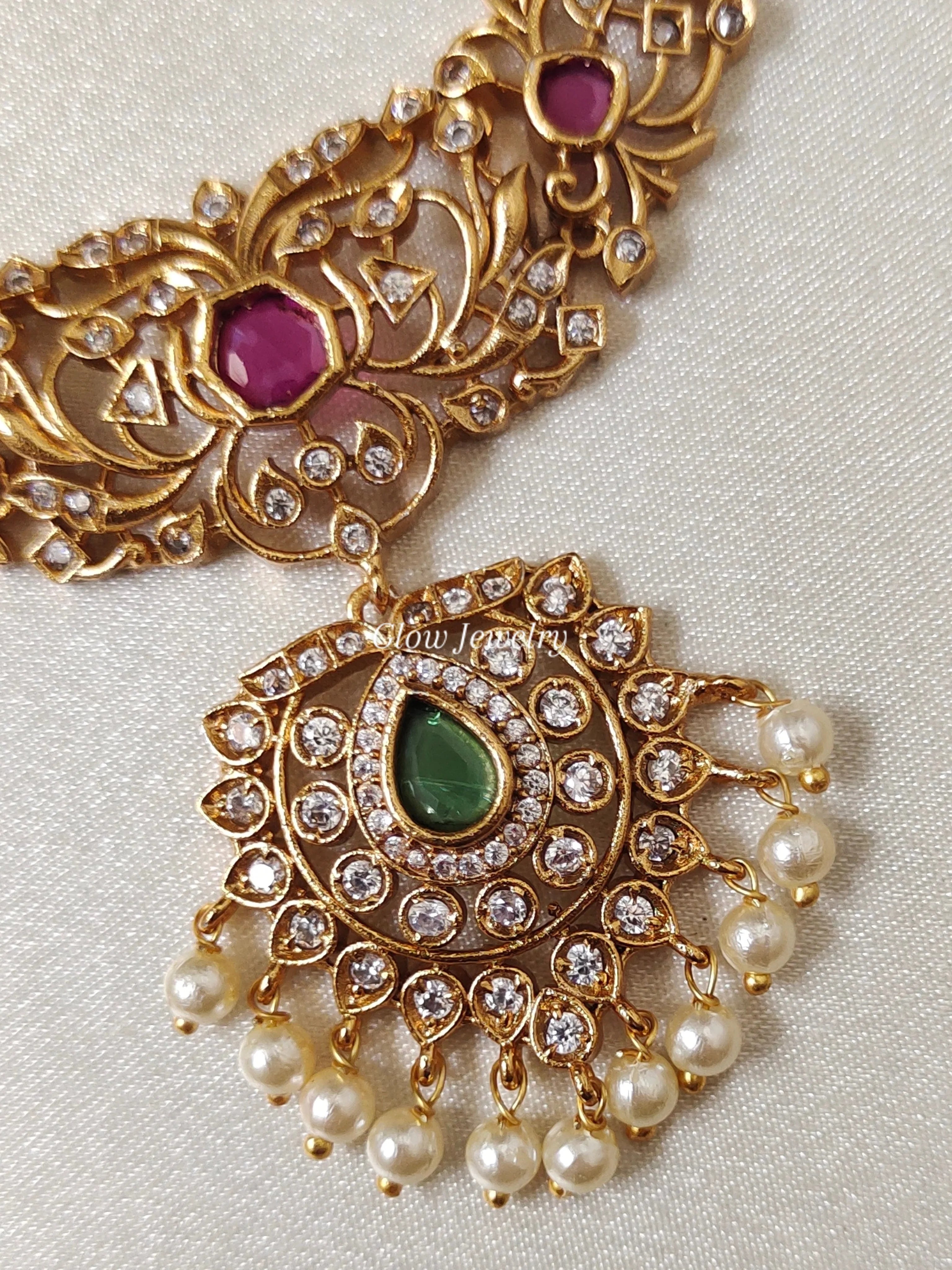 Premium Quality AD Stone Semi Bridal Set