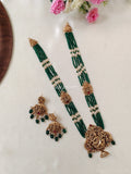 Premium Quality Greeen Beads Lakshmi Haram