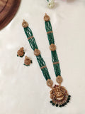 Premium Quality Greeen Beads Lakshmi Haram