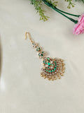 Premium Quality Floral Kemp Stone Maang Tikka