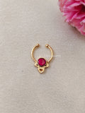 Premium Quality Gold Finish Kemp Stone Septum Nose Pin