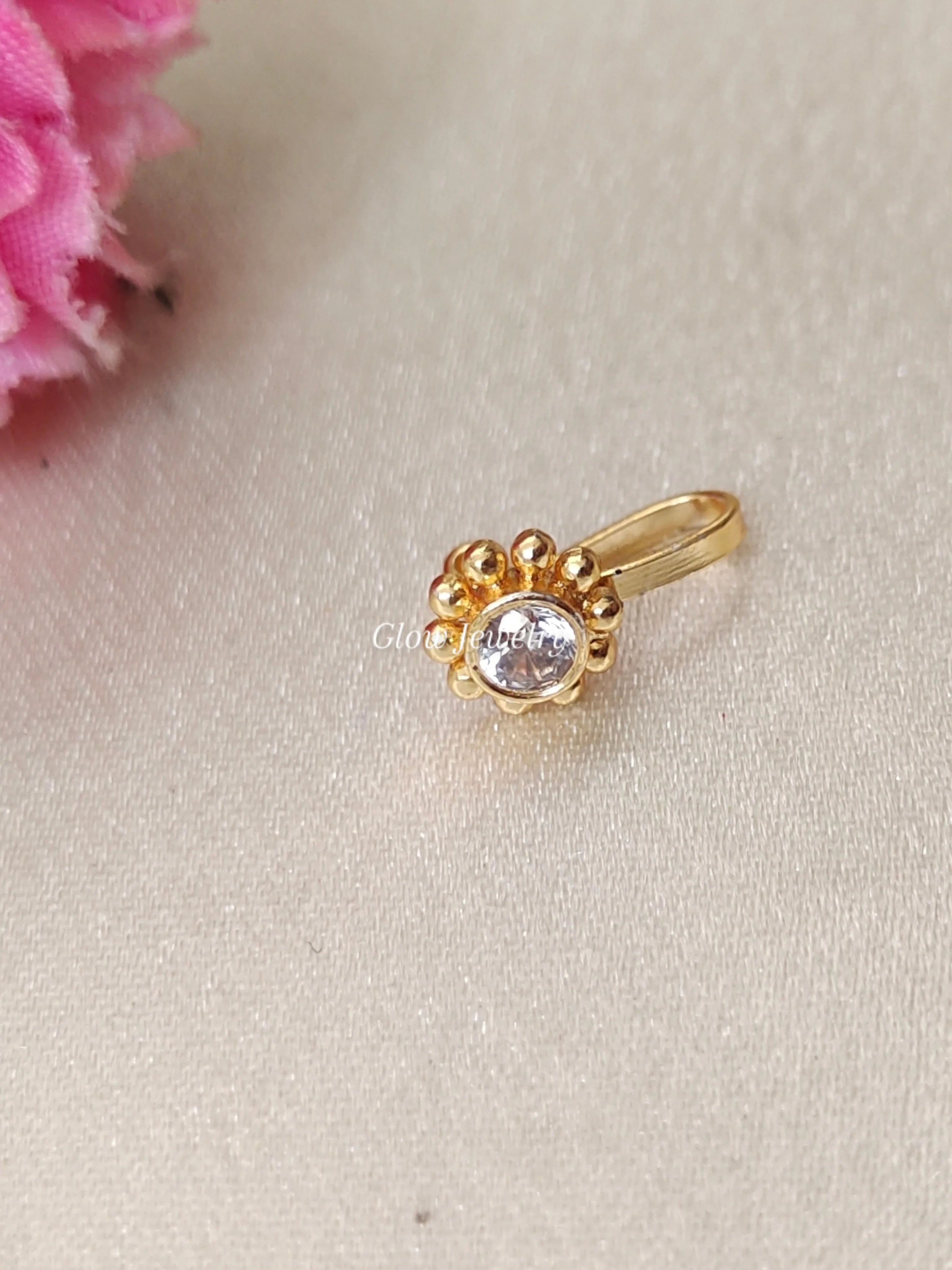 Premium Quality Gold Finish Kemp Nose pin