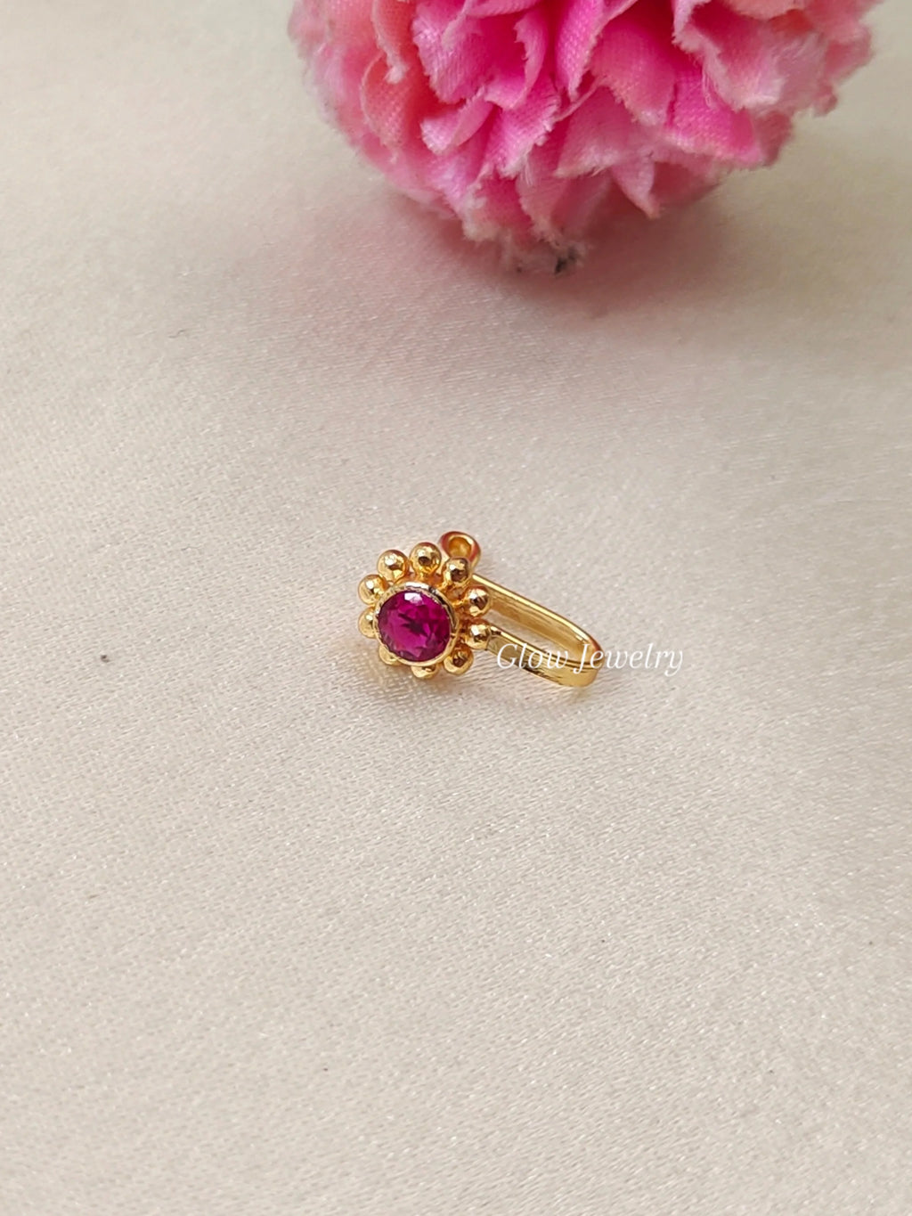 Premium Quality Gold Finish Kemp Nose pin