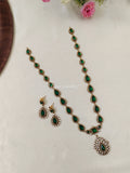 Premium Quality Matt Finish Emerald Green Stone Long Haram