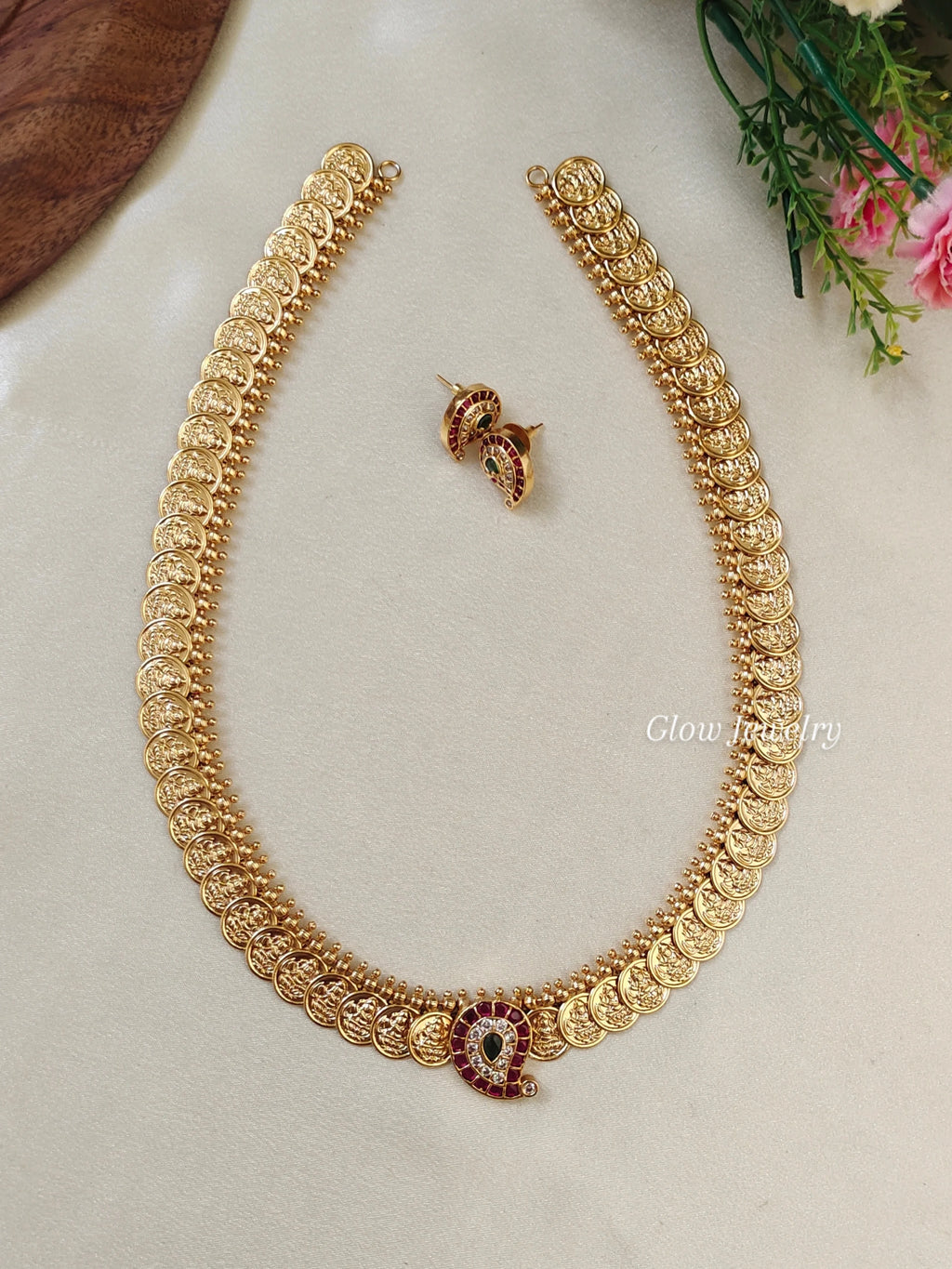Premium Quality Lakshmi Kasu Haram with Mango Pendant